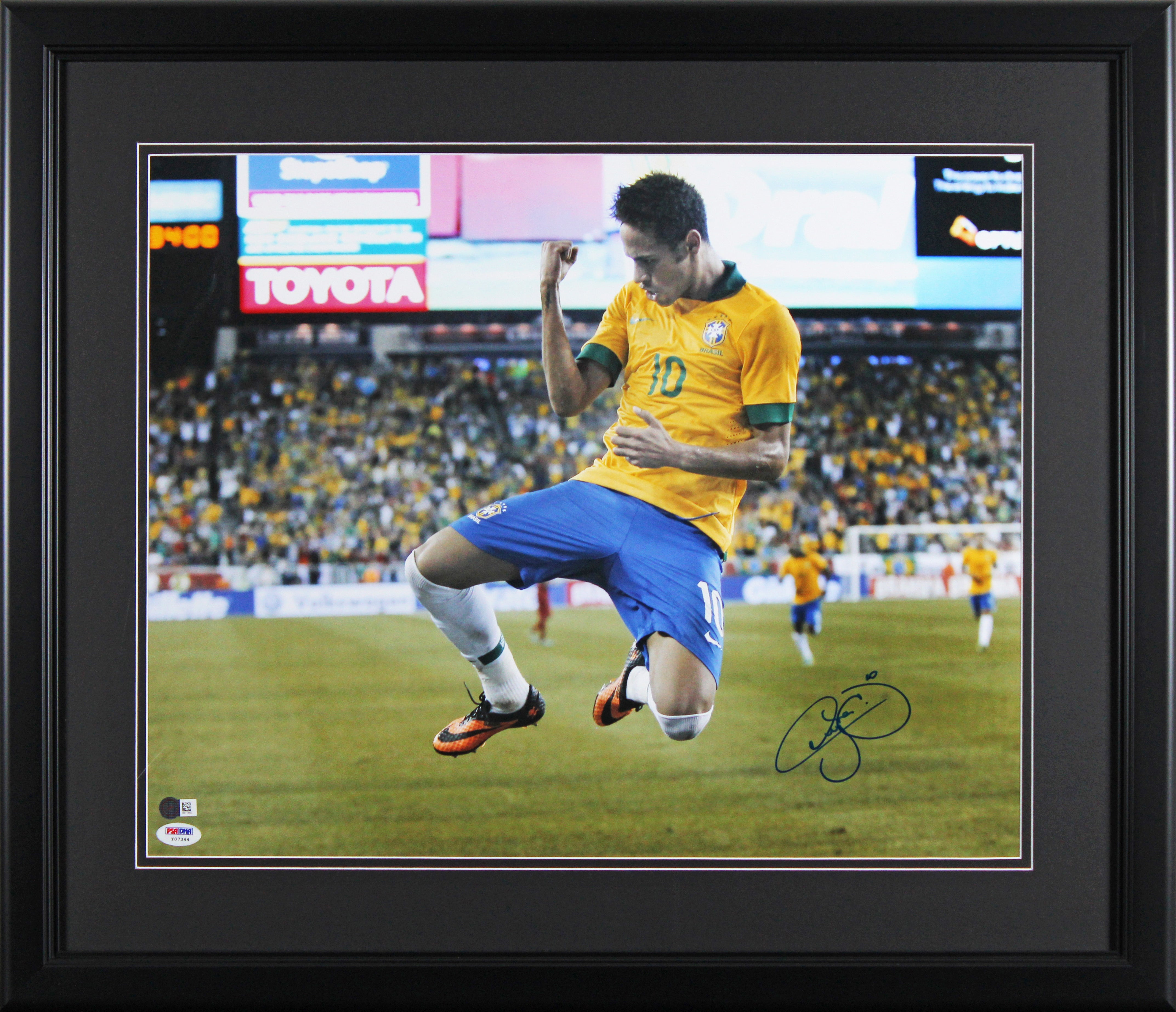 Brazil Neymar Jr. Authentic Signed 16x20 Framed Photo PSA/DNA #Y07344