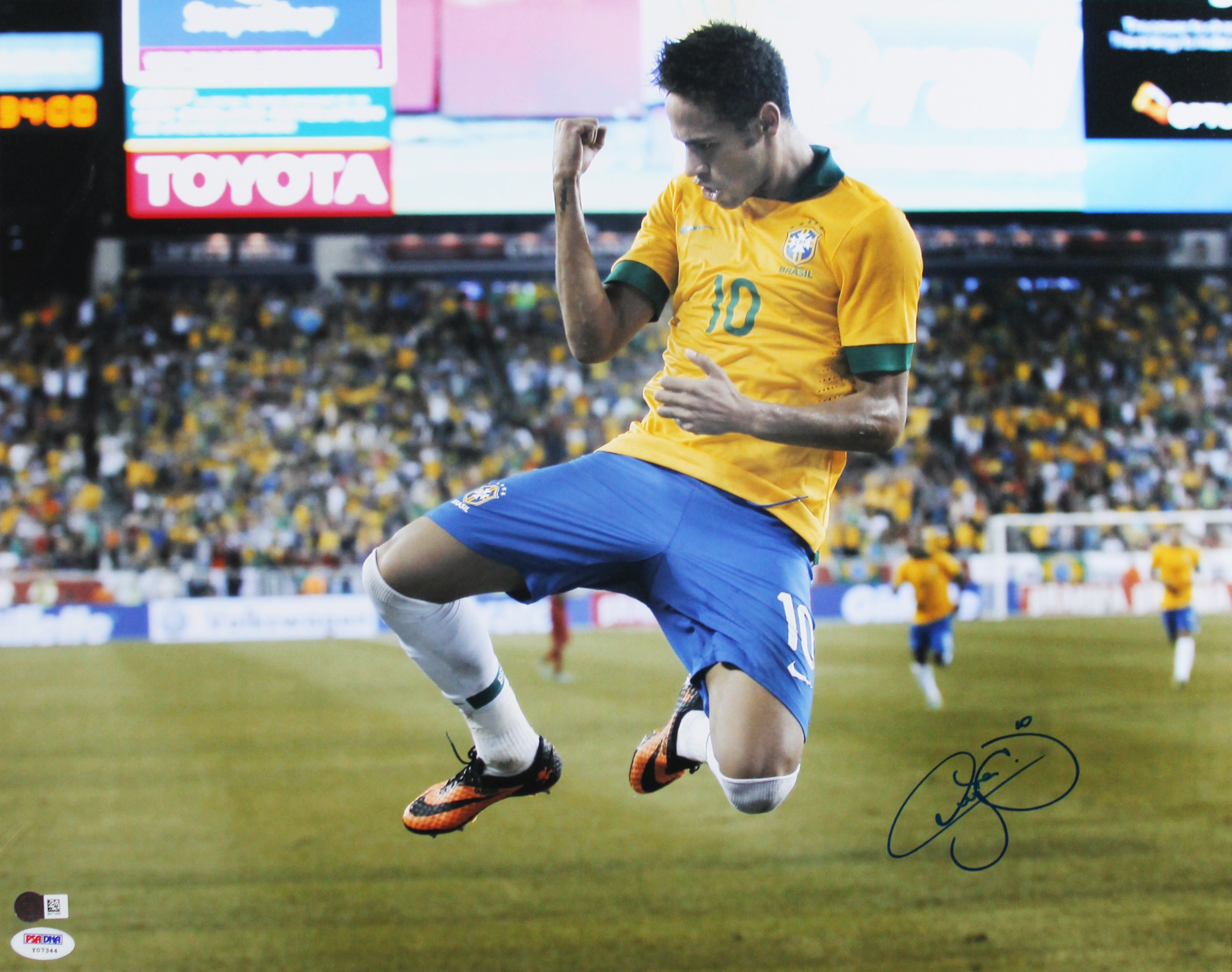 Brazil Neymar Jr. Authentic Signed 16x20 Framed Photo PSA/DNA #Y07344