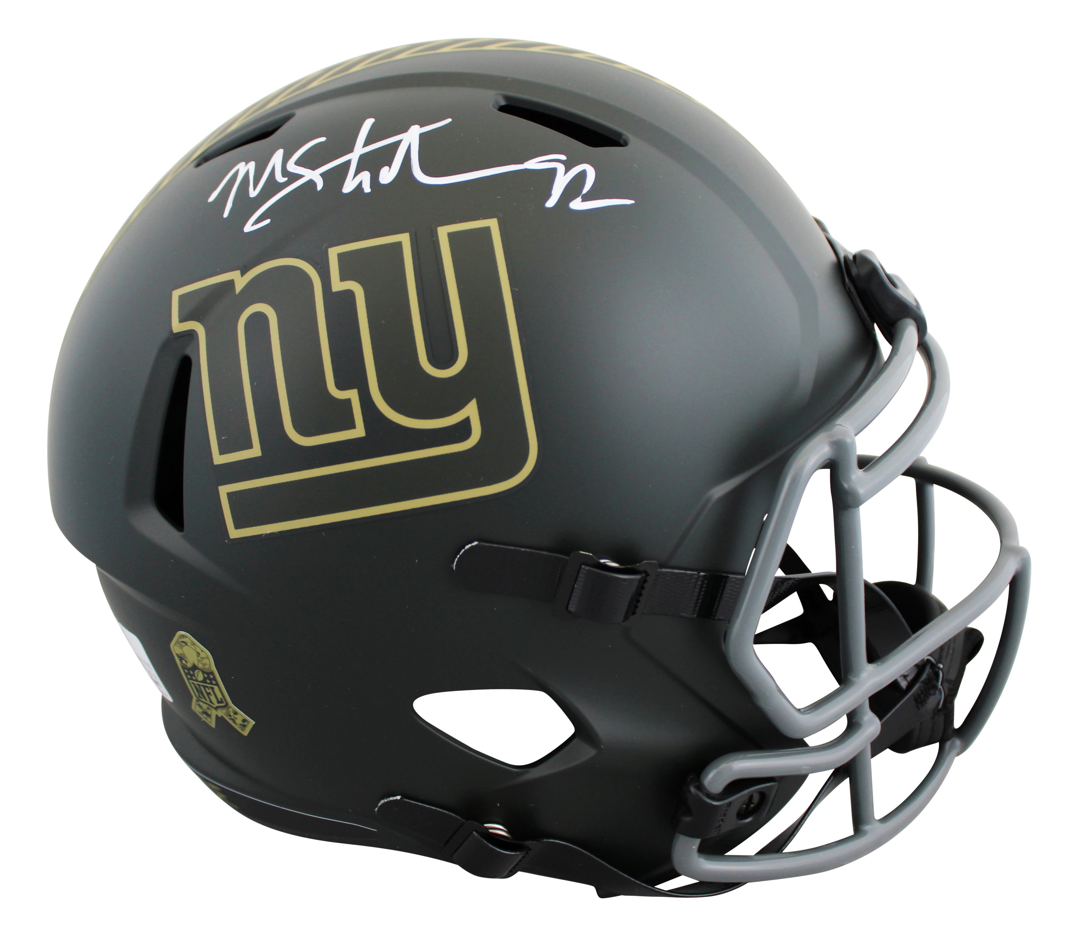 Giants Michael Strahan Signed STS IV Full Size Speed Rep Helmet W/ Case BAS Wit
