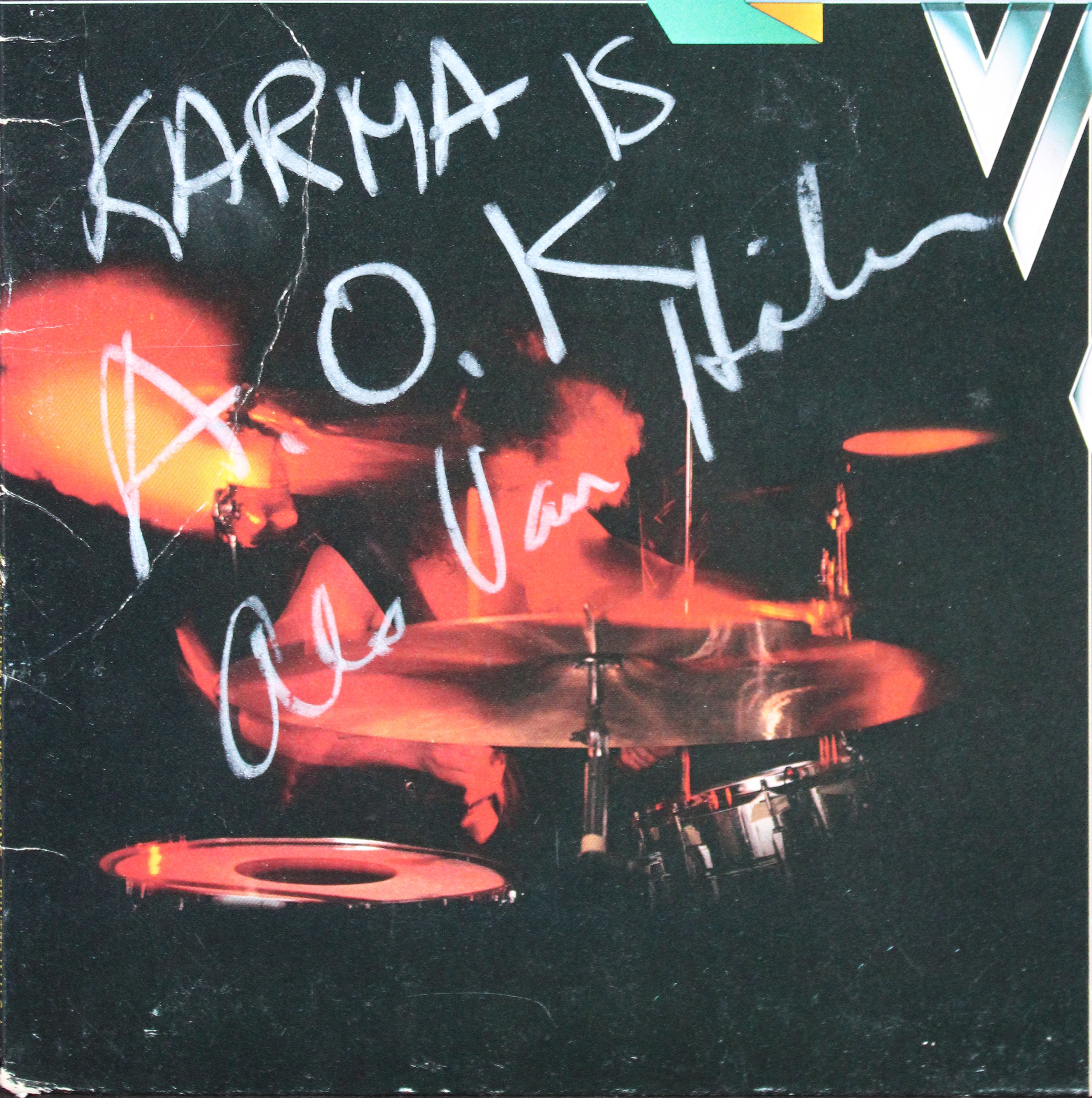 Alex Van Halen & Michael Anthony Signed Self Titled Album Cover BAS Slabbed