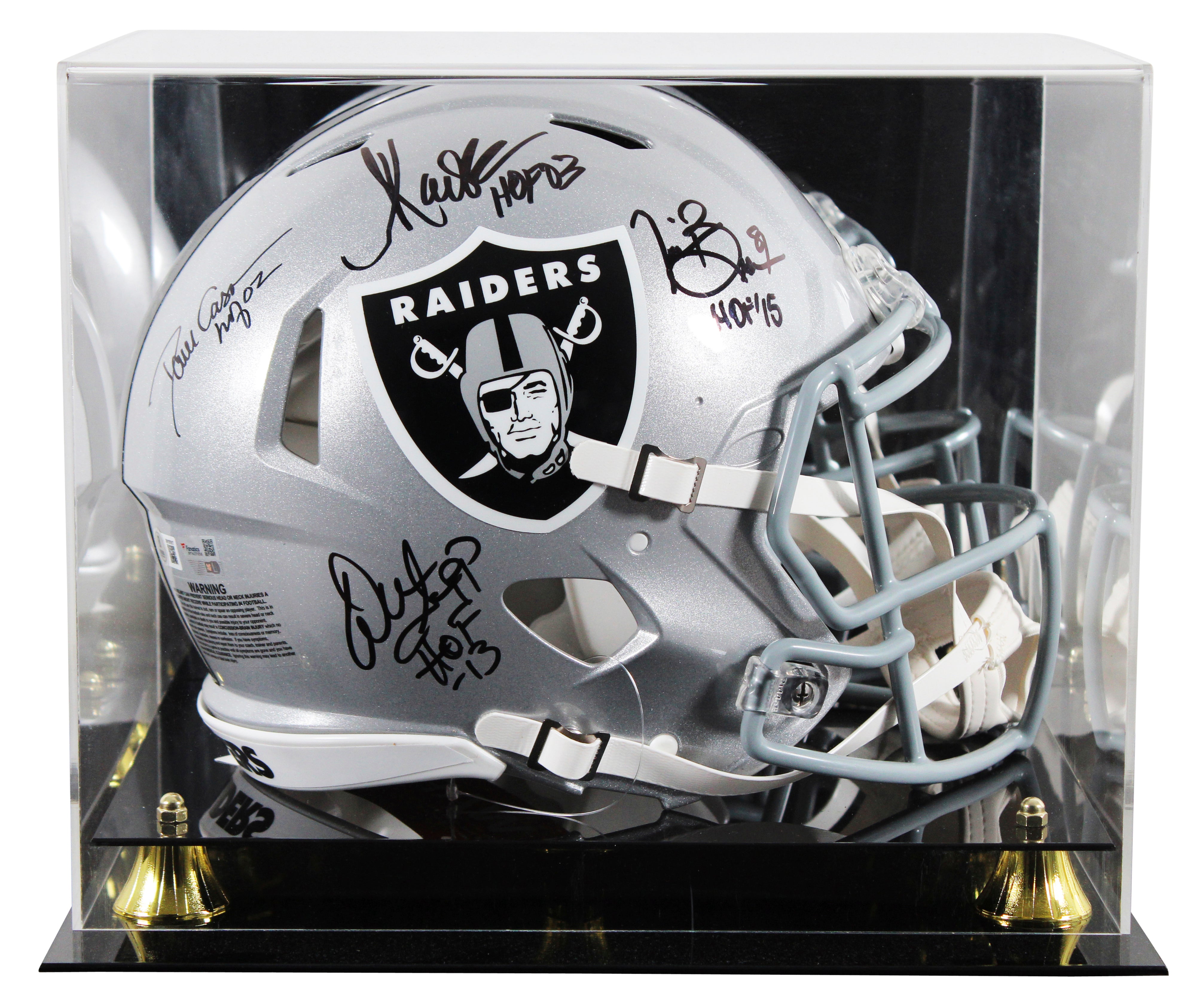 Raiders (4) Casper, Allen, Brown +1 Signed F/S Speed Proline Helmet w/ Case BAS