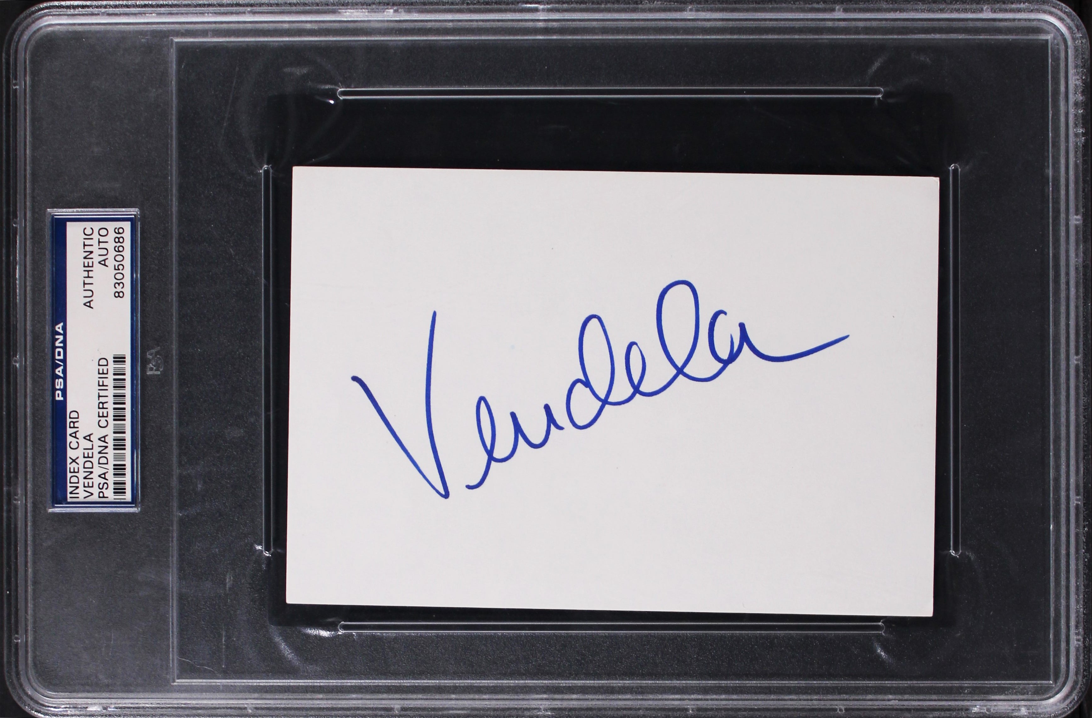 Vendela Supermodel Authentic Signed 4x6 Index Card Autographed PSA/DNA Slabbed