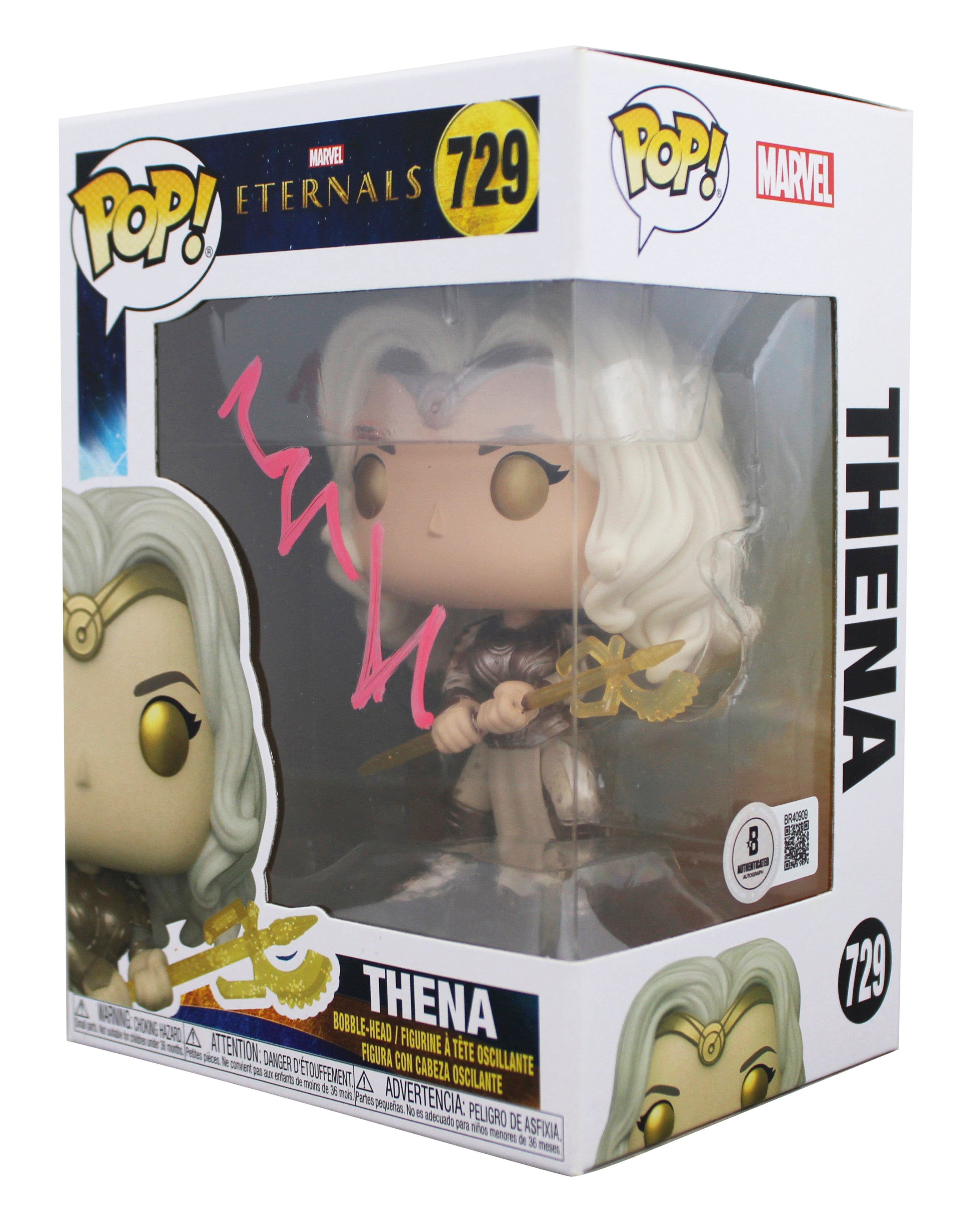 Angelina Jolie Eternals Signed Thena #729 Funko Pop Vinyl Figure BAS #BR40909