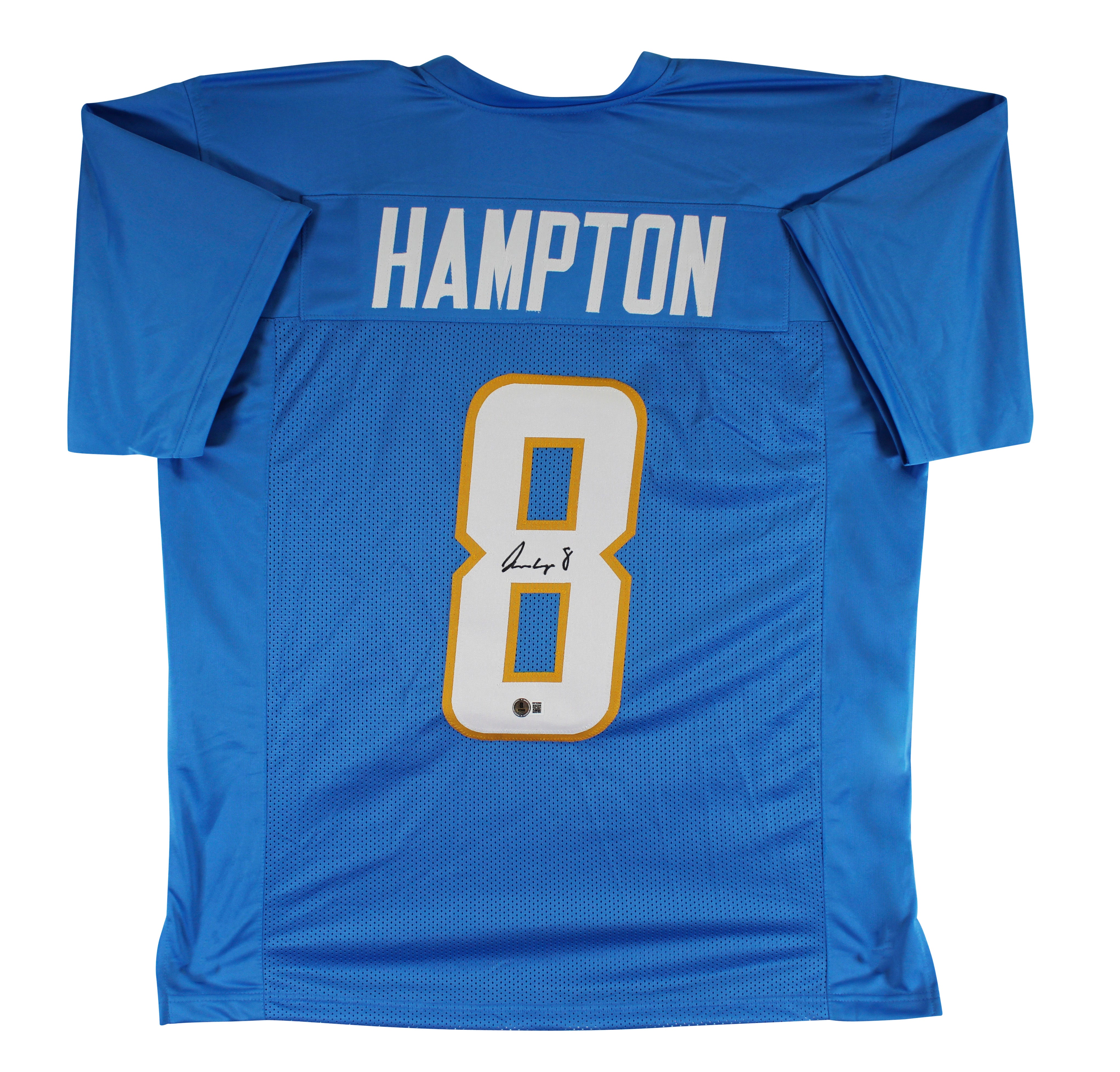 Omarion Hampton Signed Powder Blue Pro Style Jersey Autographed BAS Witnessed