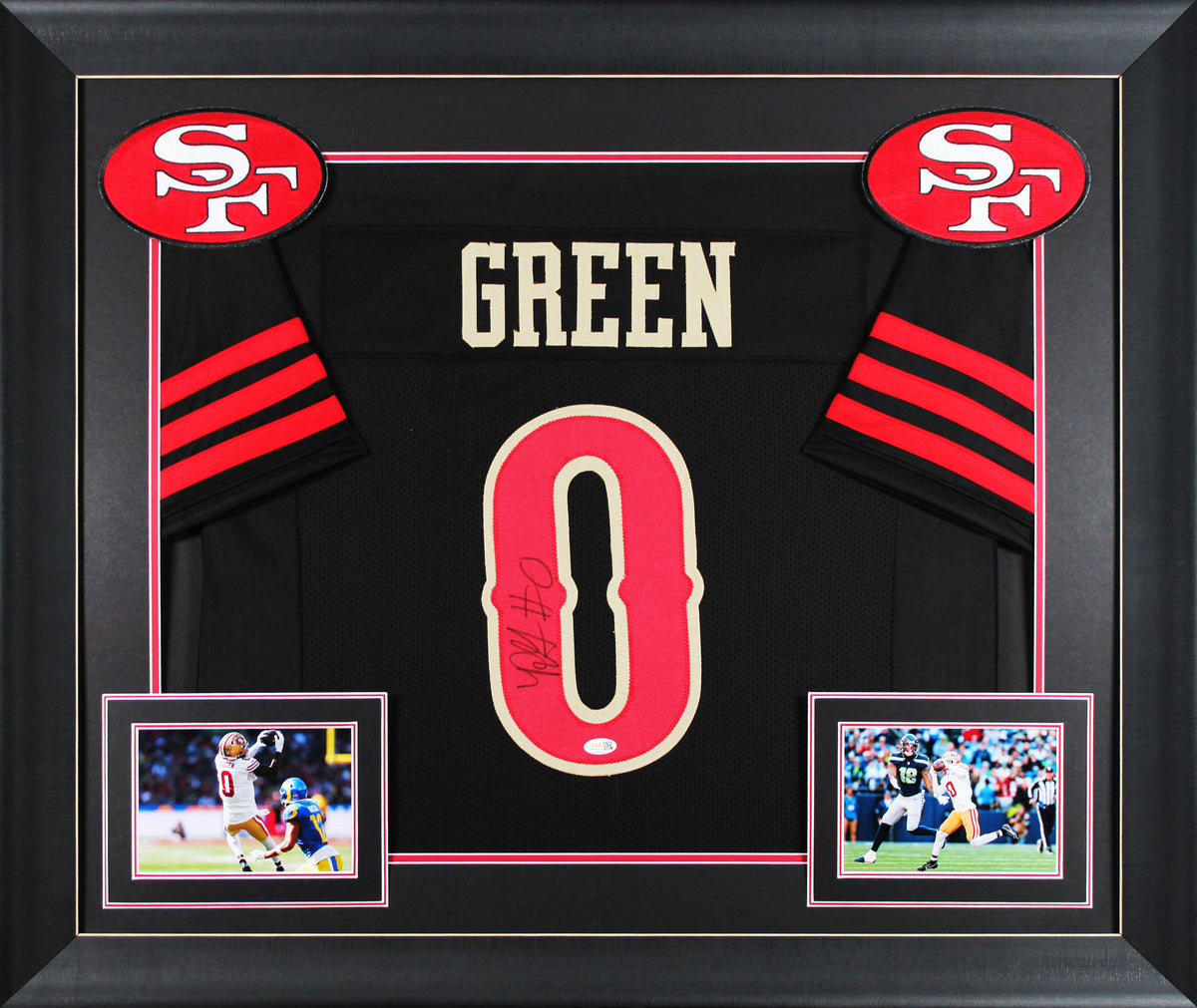 Renardo Green Signed 2025 Rivalries Black Pro Style Framed Jersey JSA Witness