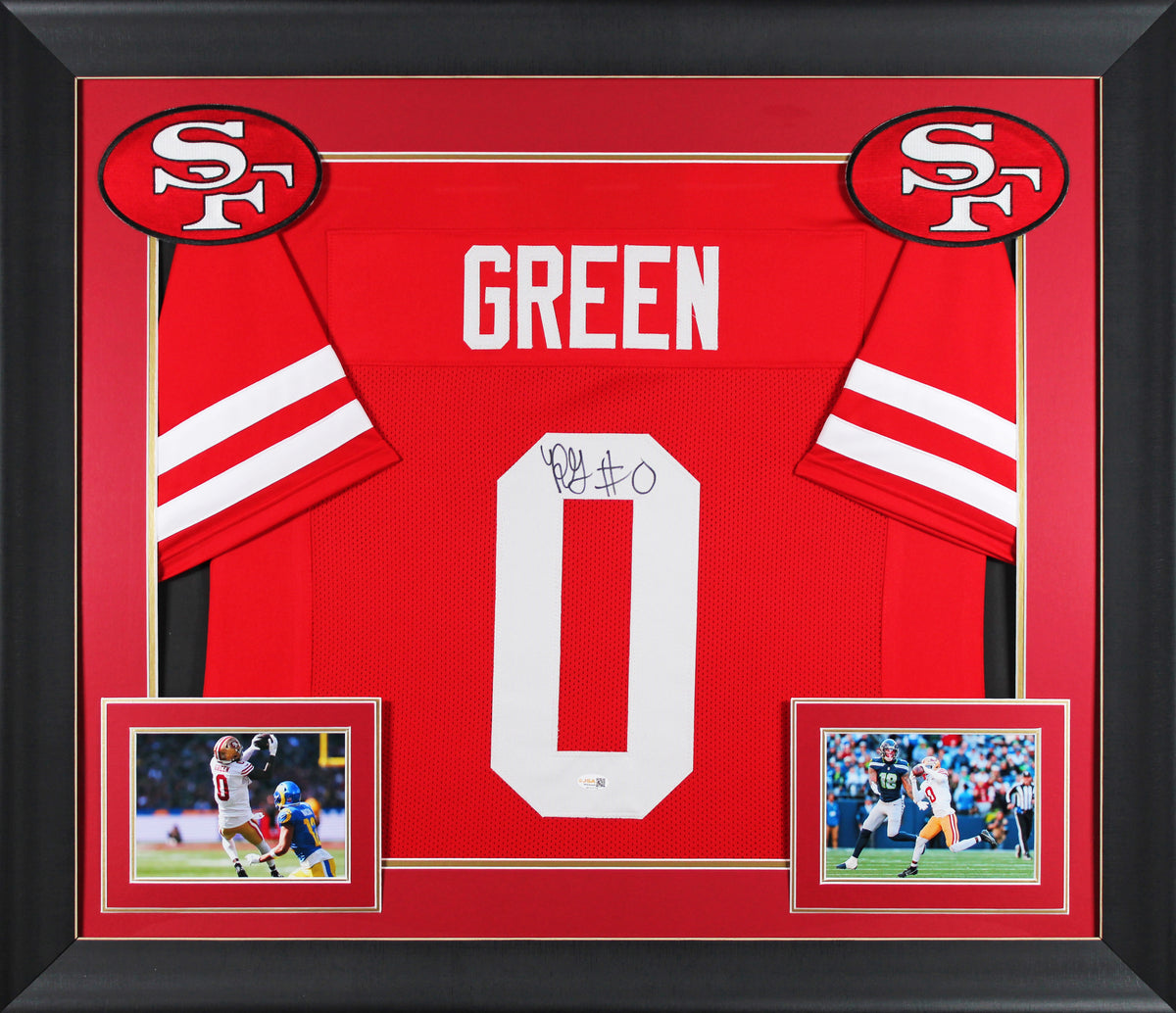 Renardo Green Authentic Signed Red Pro Style Framed Jersey JSA Witness