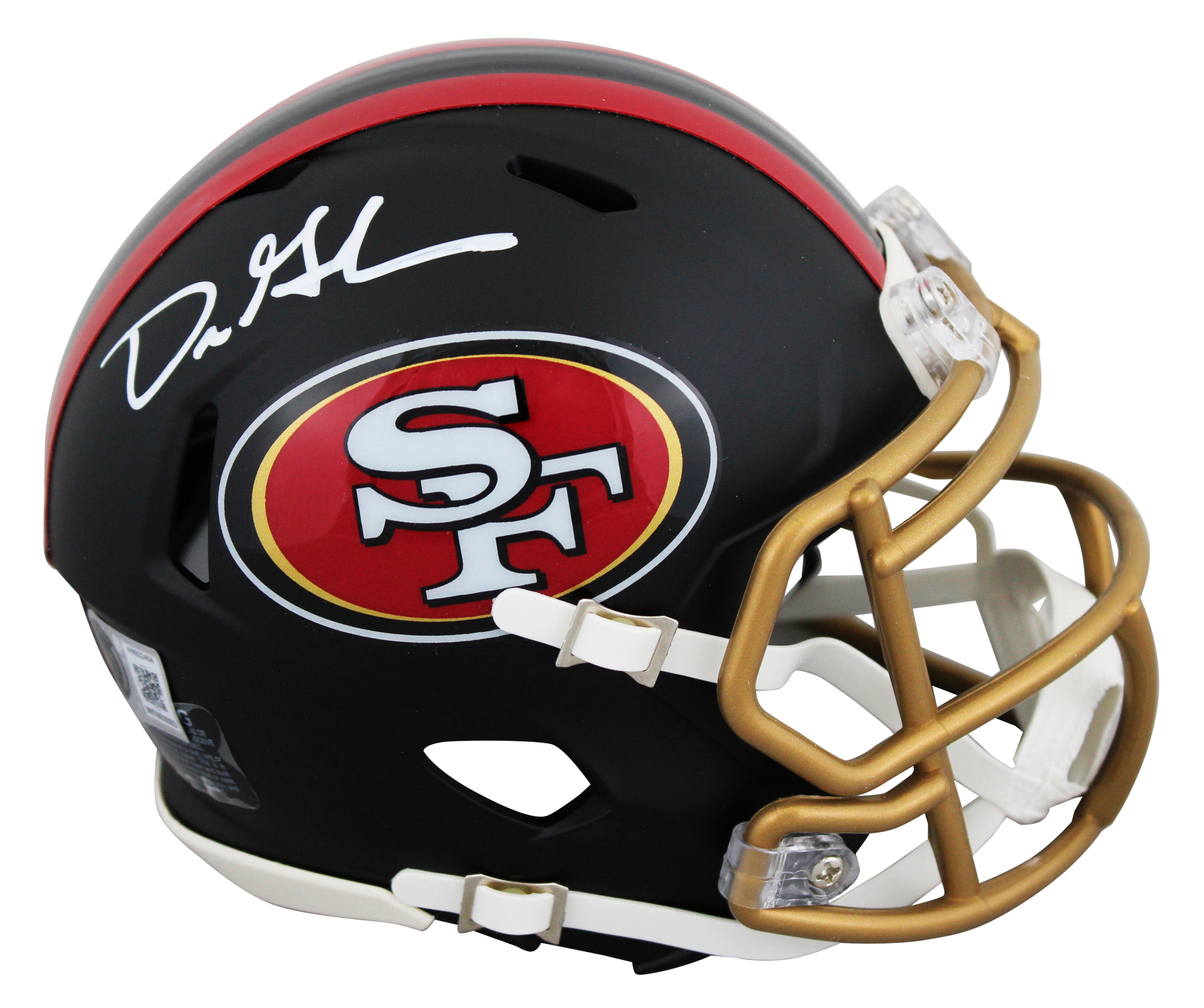 49ers Dre Greenlaw Signed 2025 Rivalries Speed Mini Helmet W/ Case BAS Witnessed