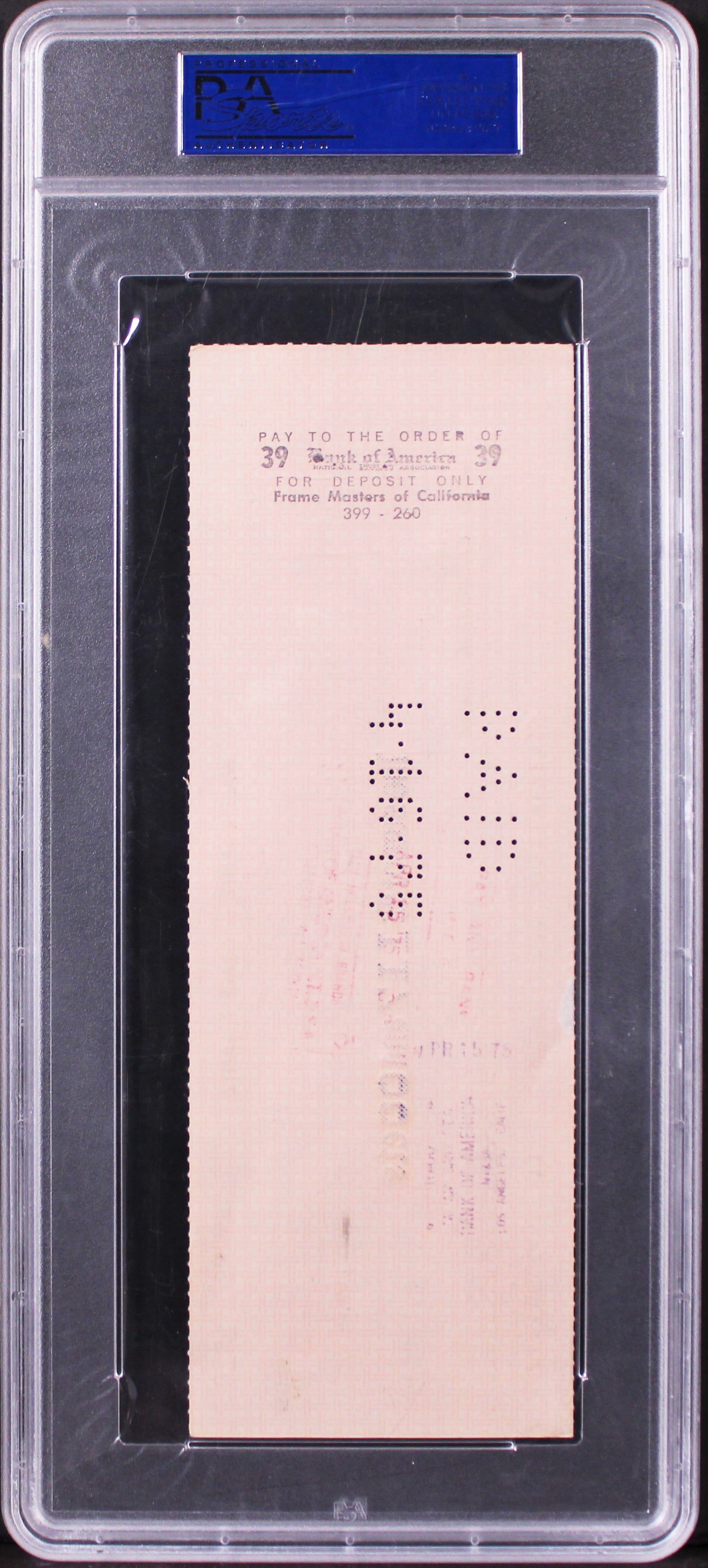 Walter Lantz Woody Woodpecker Authentic Signed 3x8.25 1975 Check PSA/DNA Slabbed