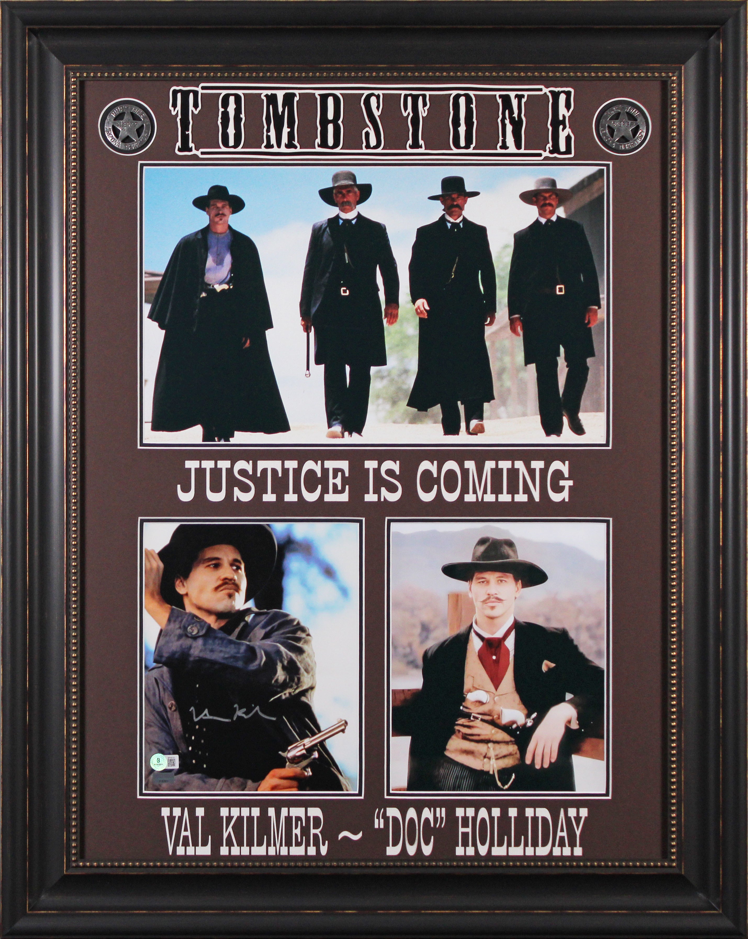 Val Kilmer Tombstone Authentic Signed 8x10 Framed Vertical Photo Display BAS