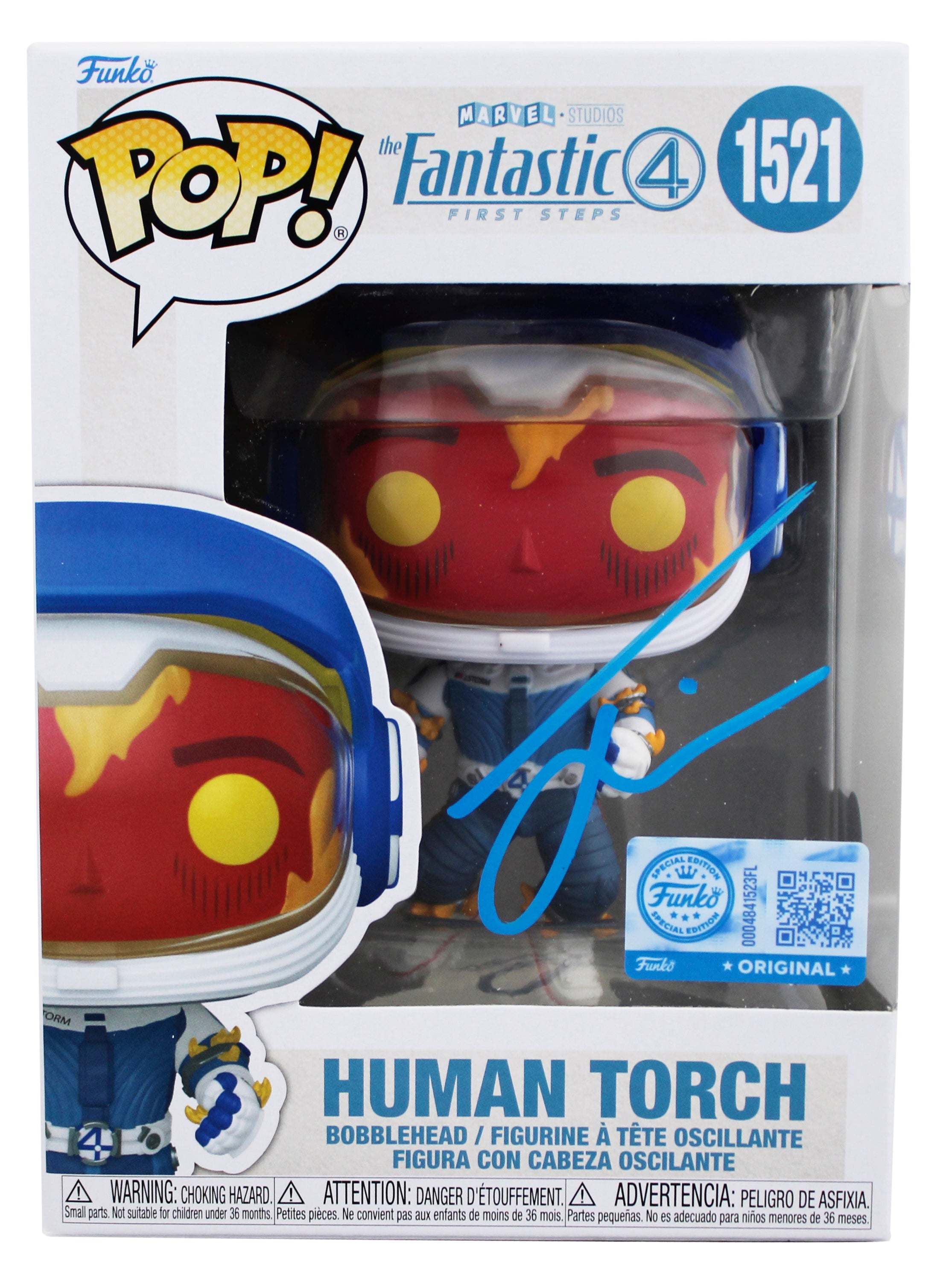 Joseph Quinn Signed Human Torch #1521 Funko Pop Vinyl Figure BAS #BR63649