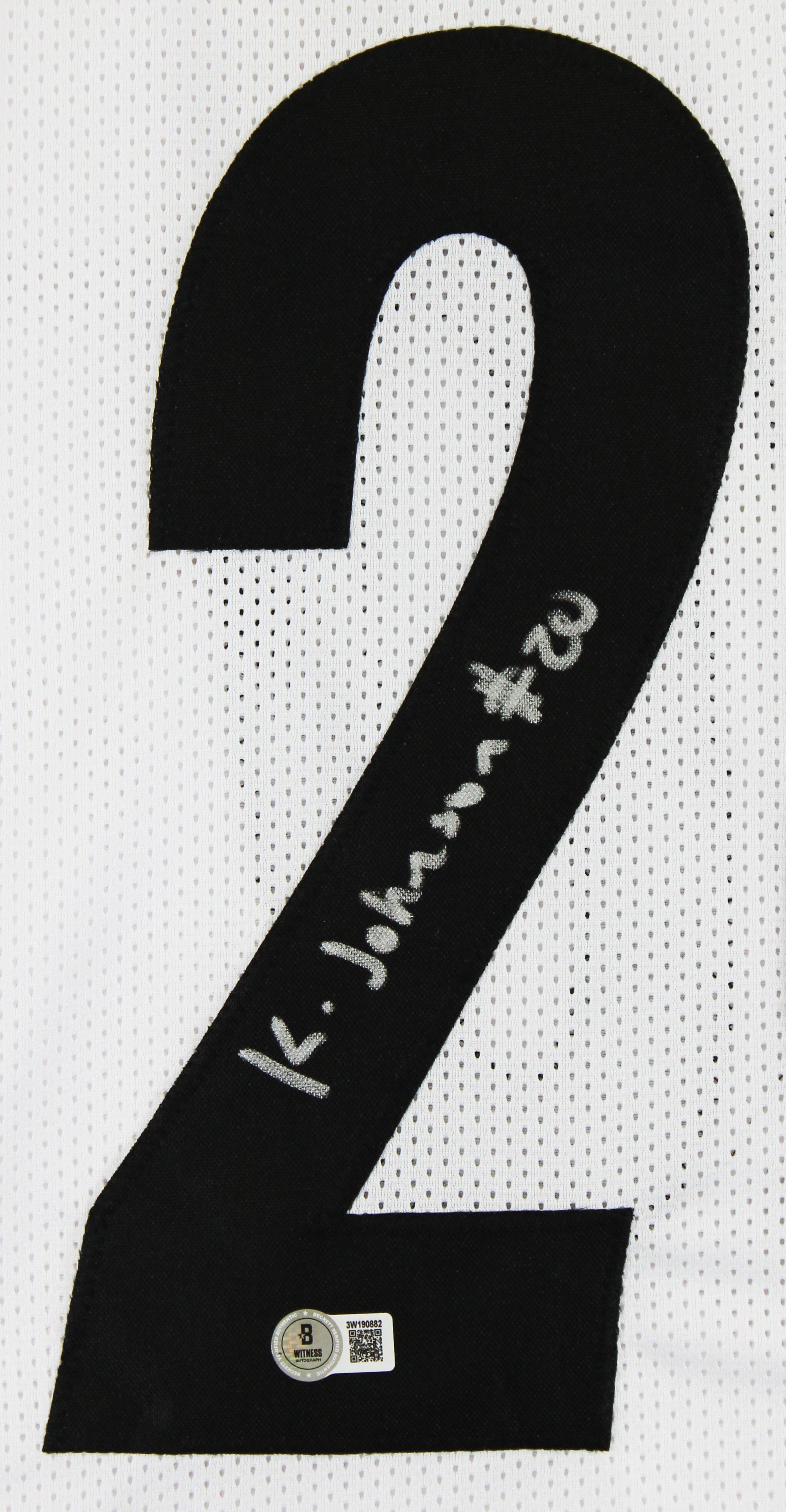 Kaleb Johnson Authentic Signed White Pro Style Jersey Autographed BAS Witness 2