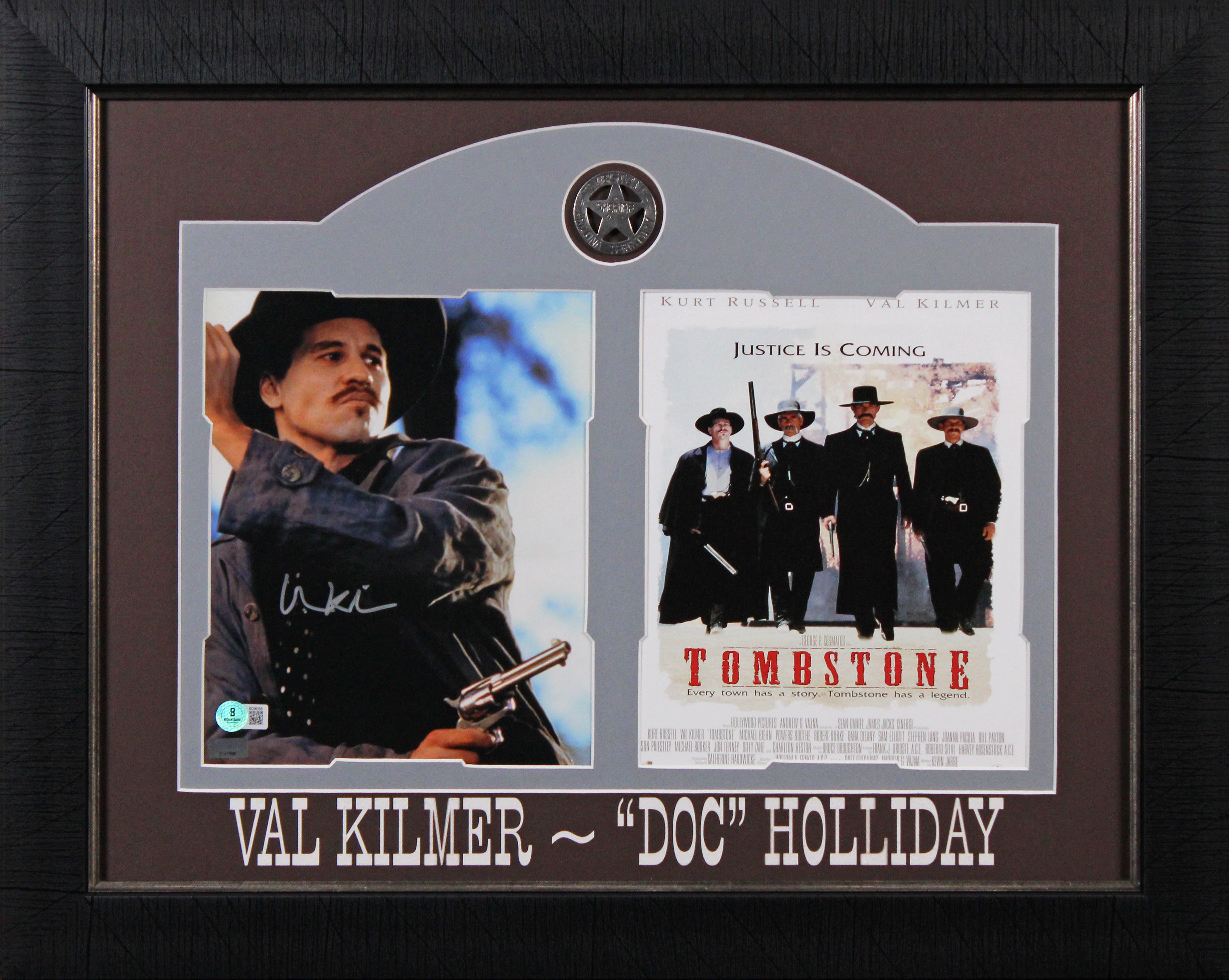 Val Kilmer Tombstone Authentic Signed 8x10 Vertical Framed Photo BAS