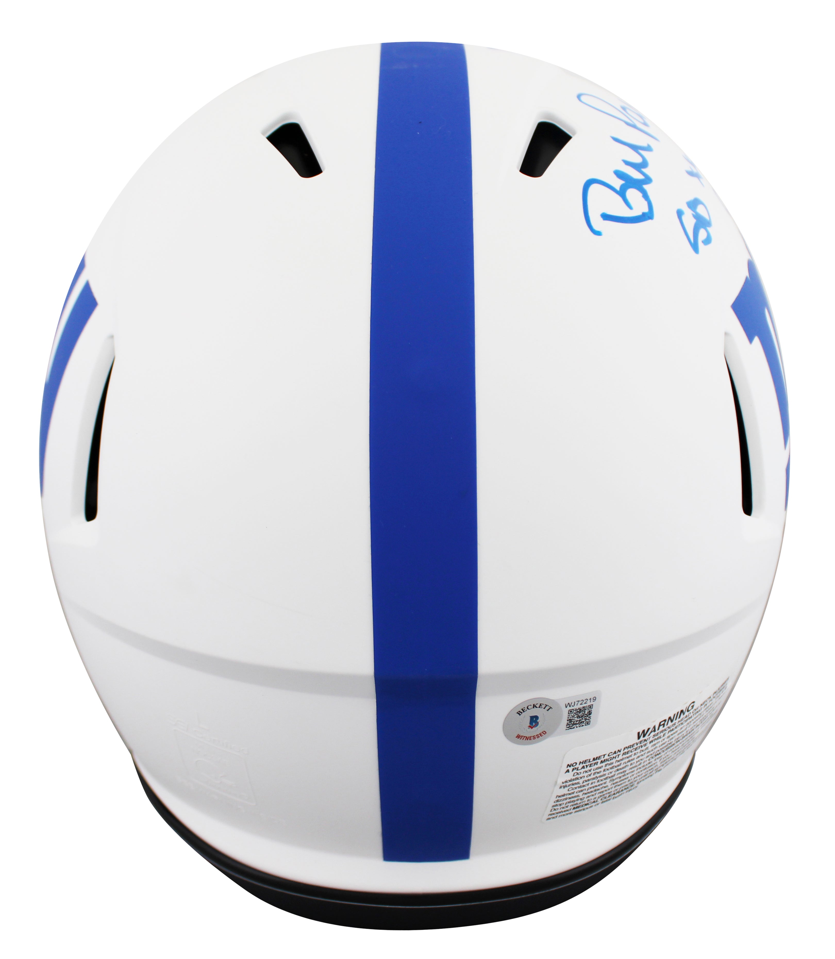 Bill Parcells "2x Insc" Signed Flat White Full Size Speed Proline Helmet BAS Wit