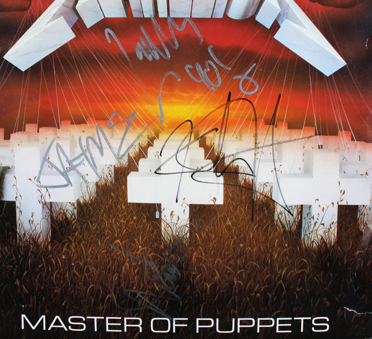 Metallica Hetfield, Ulrich, Newsted & Hammett Signed Album Cover W/ Vinyl BAS