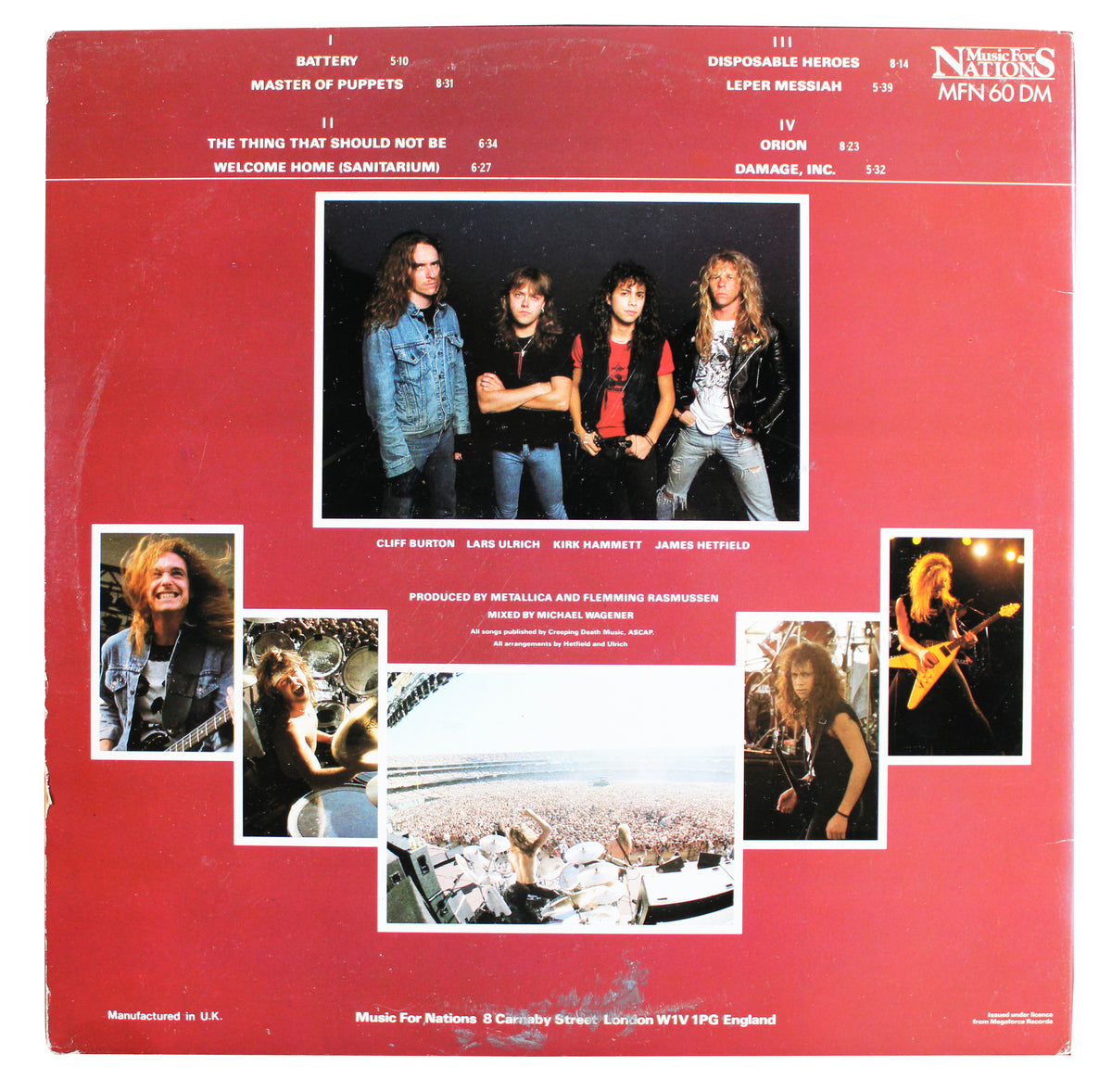 Metallica Hetfield, Ulrich, Newsted & Hammett Signed Album Cover W/ Vinyl BAS
