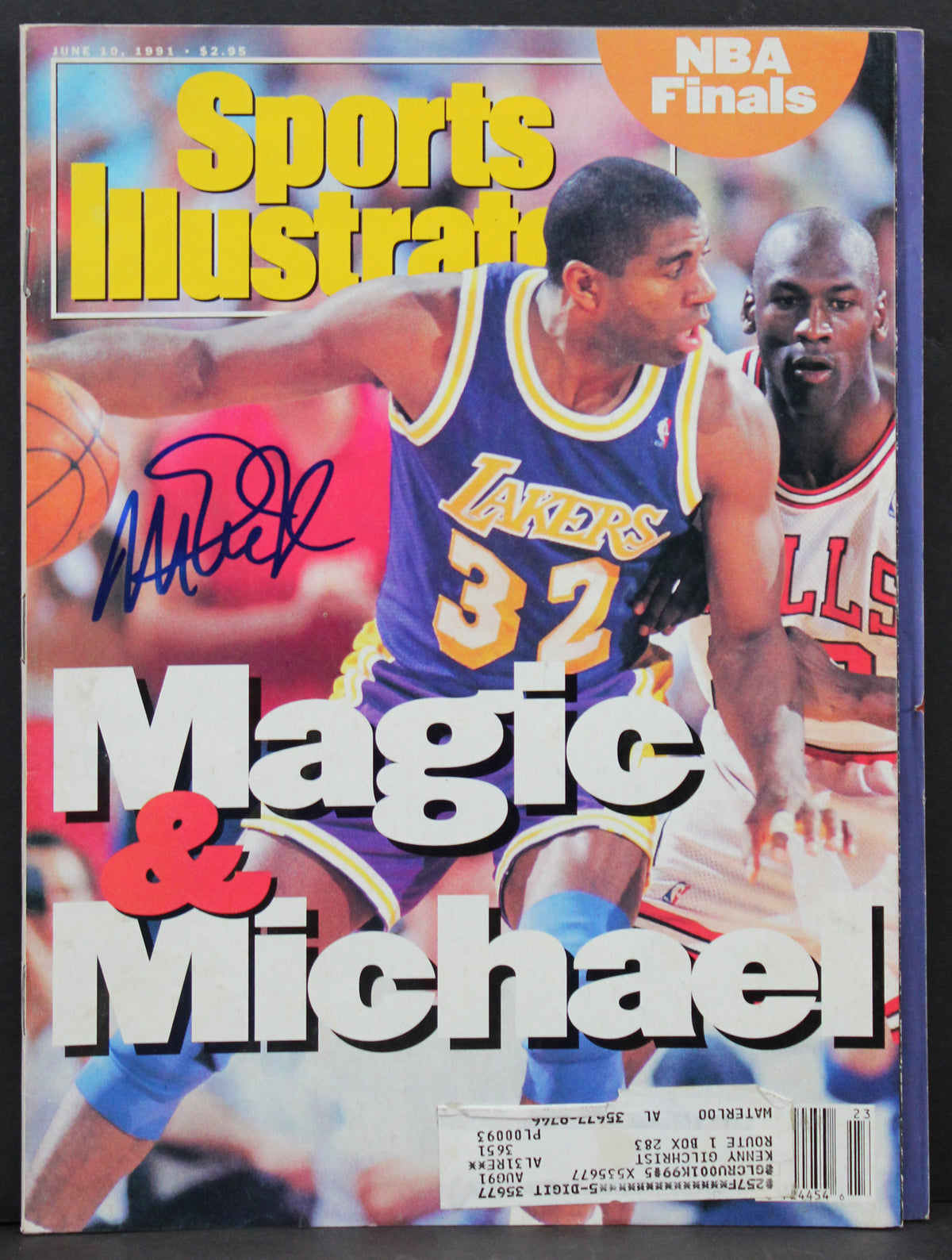 Lakers Magic Johnson Signed June 10, 1991 Sports Illustrated Magazine BAS Wit
