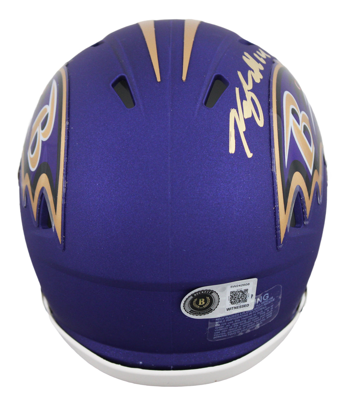 Ravens Kyle Hamilton Signed Purple Rising 2026 Alt Speed Mini Helmet W/ Case BAS