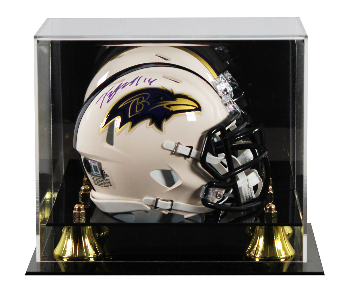 Ravens Kyle Hamilton Signed Retro Speed Mini Helmet W/ Case BAS Witnessed