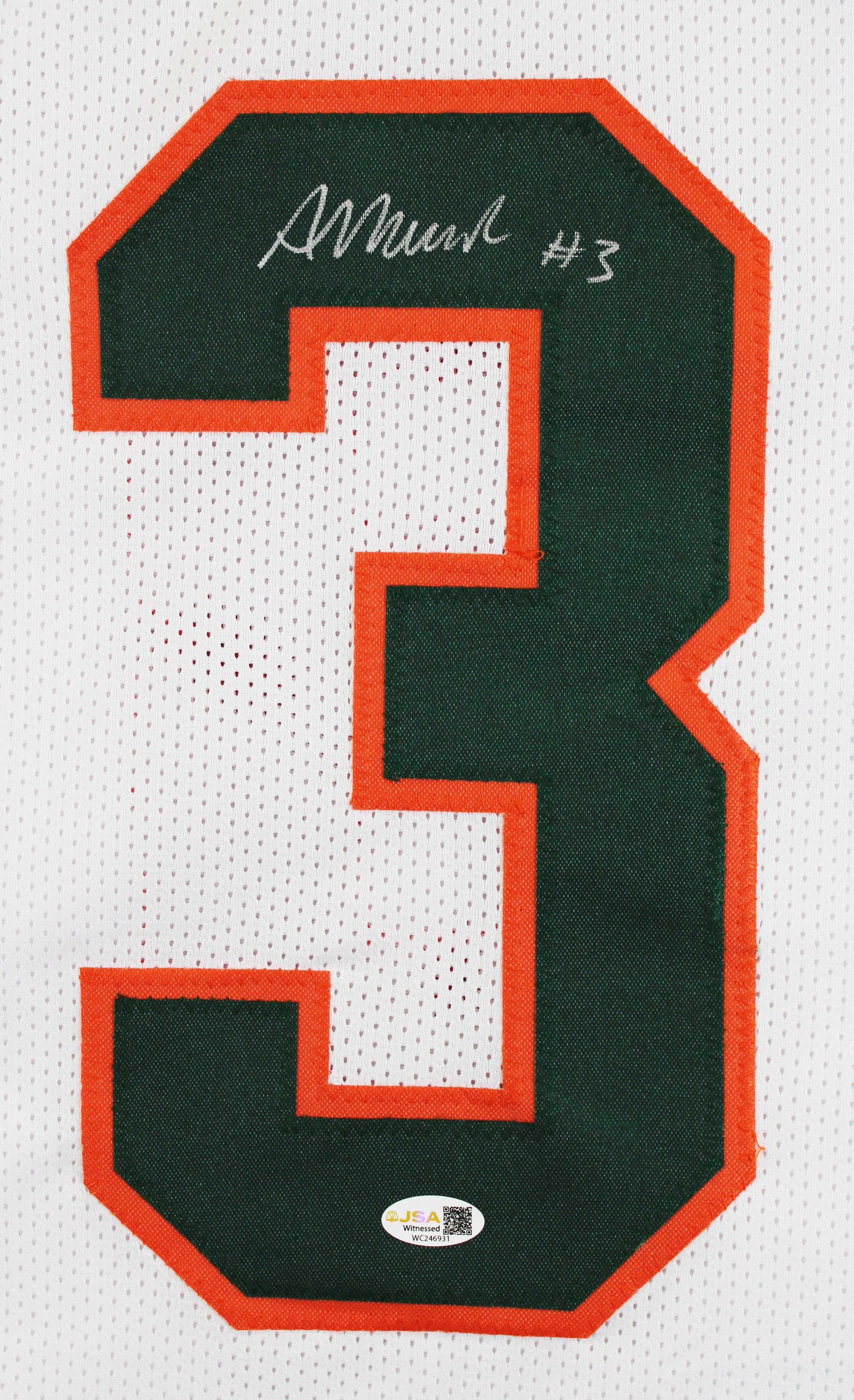 Miami Akheem Mesidor Authentic Signed White Pro Style Jersey JSA Witness