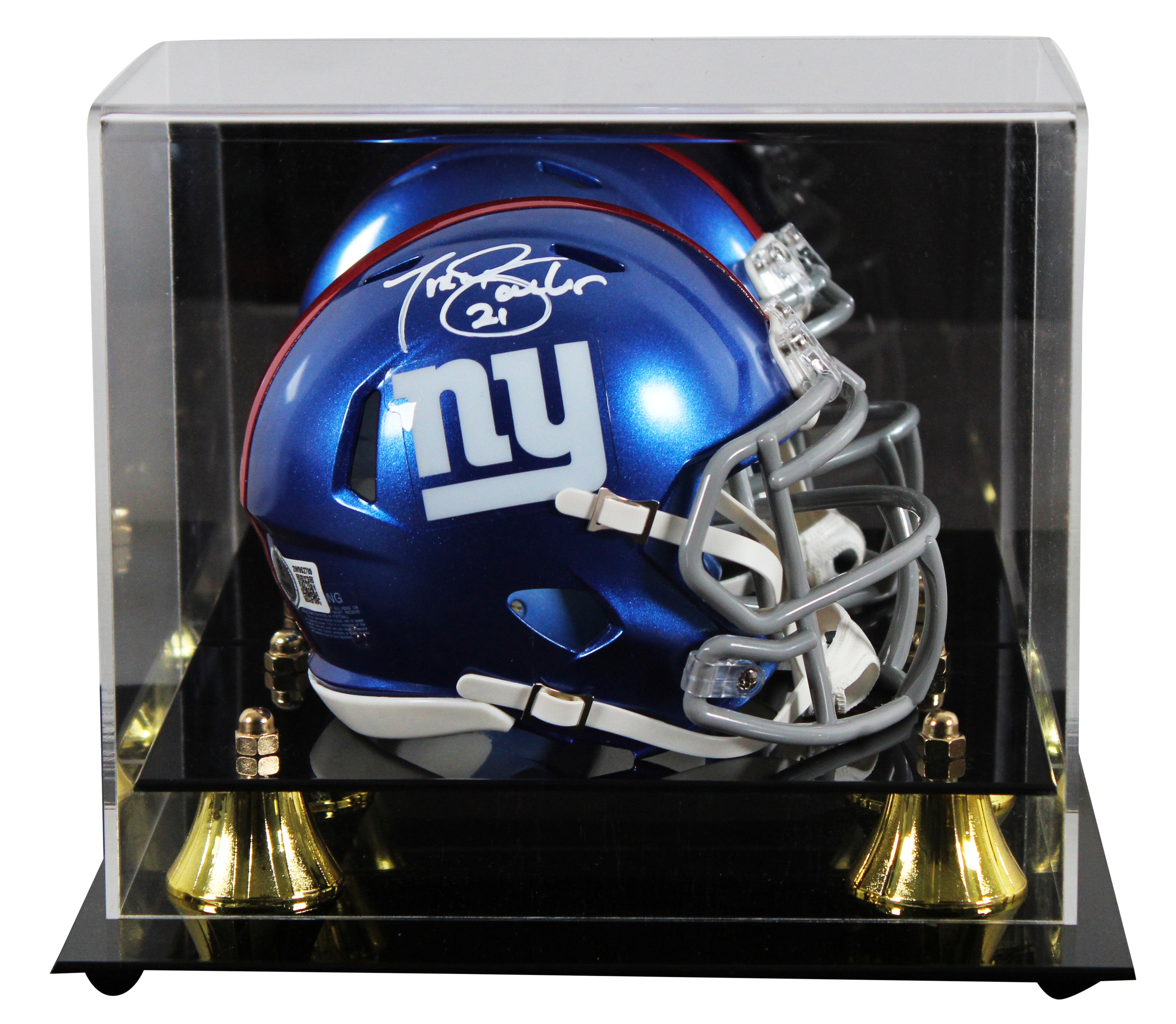 Giants Tiki Barber Authentic Signed Speed Mini Helmet W/ Case BAS Witnessed