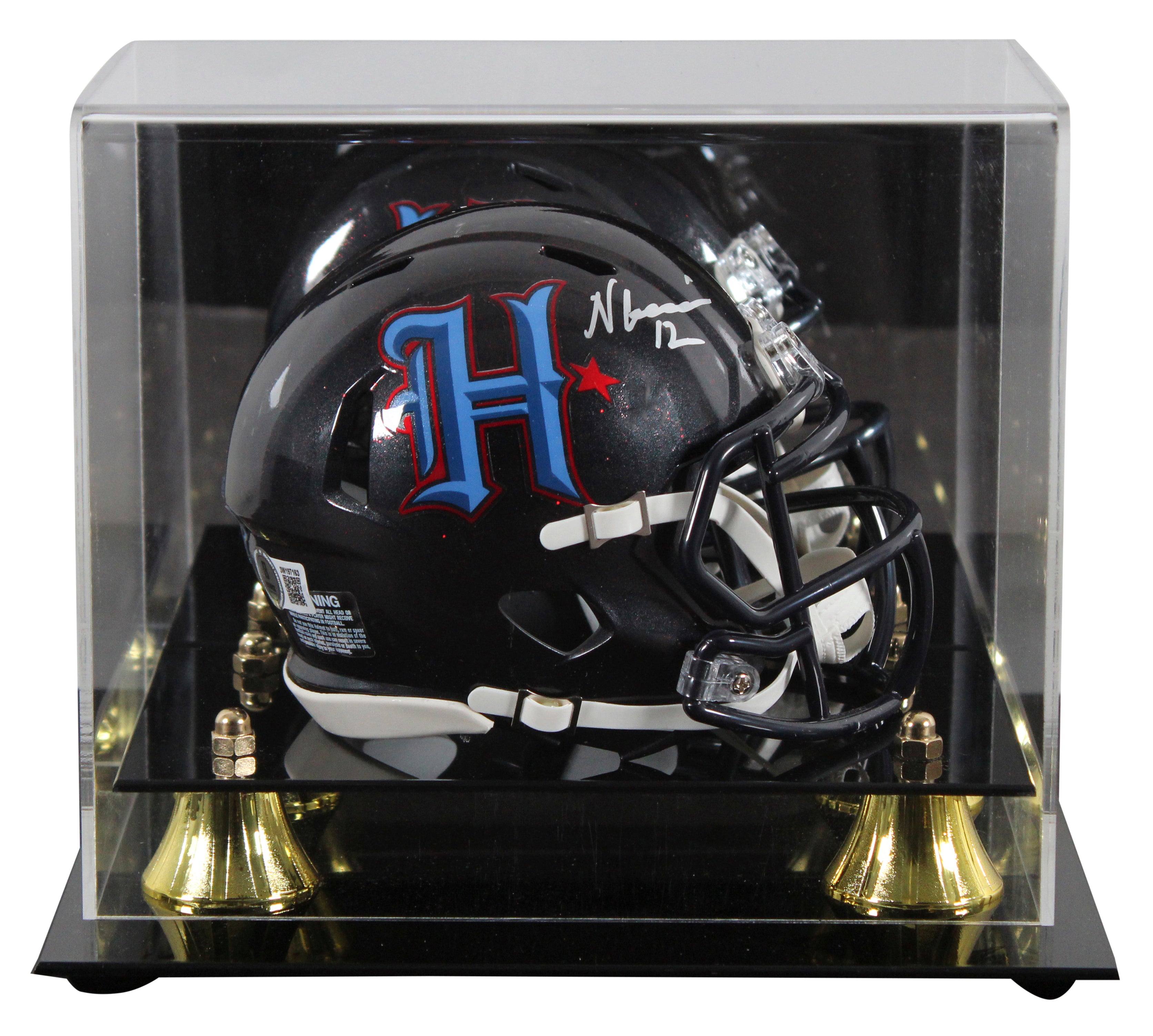 Texans Nico Collins Signed 2024 Alt H-Town Speed Mini Helmet w/ Case BAS Witness