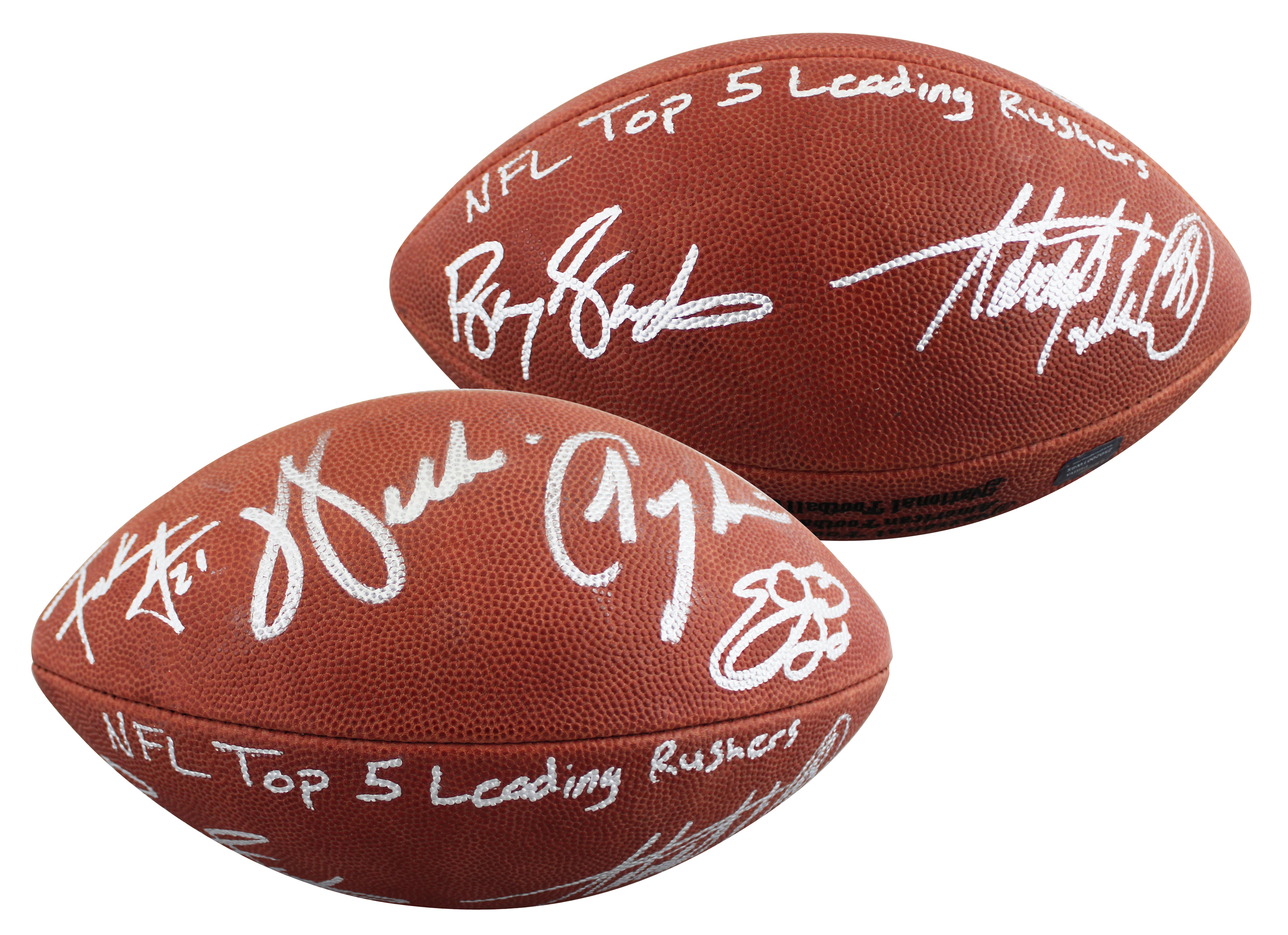NFL Leading Rushers (5) Payton Smith Sanders Signed Official Nfl Football BAS 2