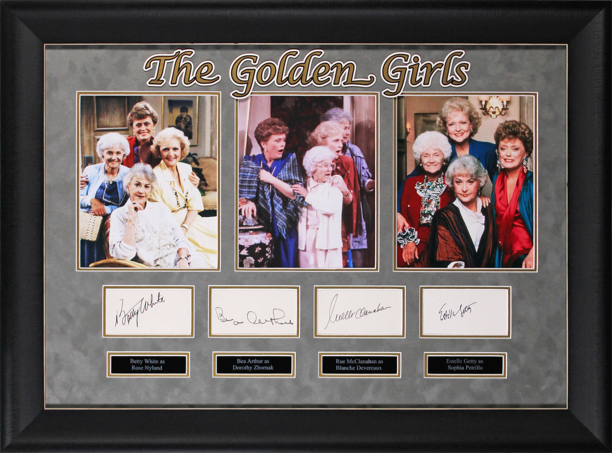 Golden Girls (4) White, Arthur, Getty & McClanahan Signed Framed Display BAS LOA
