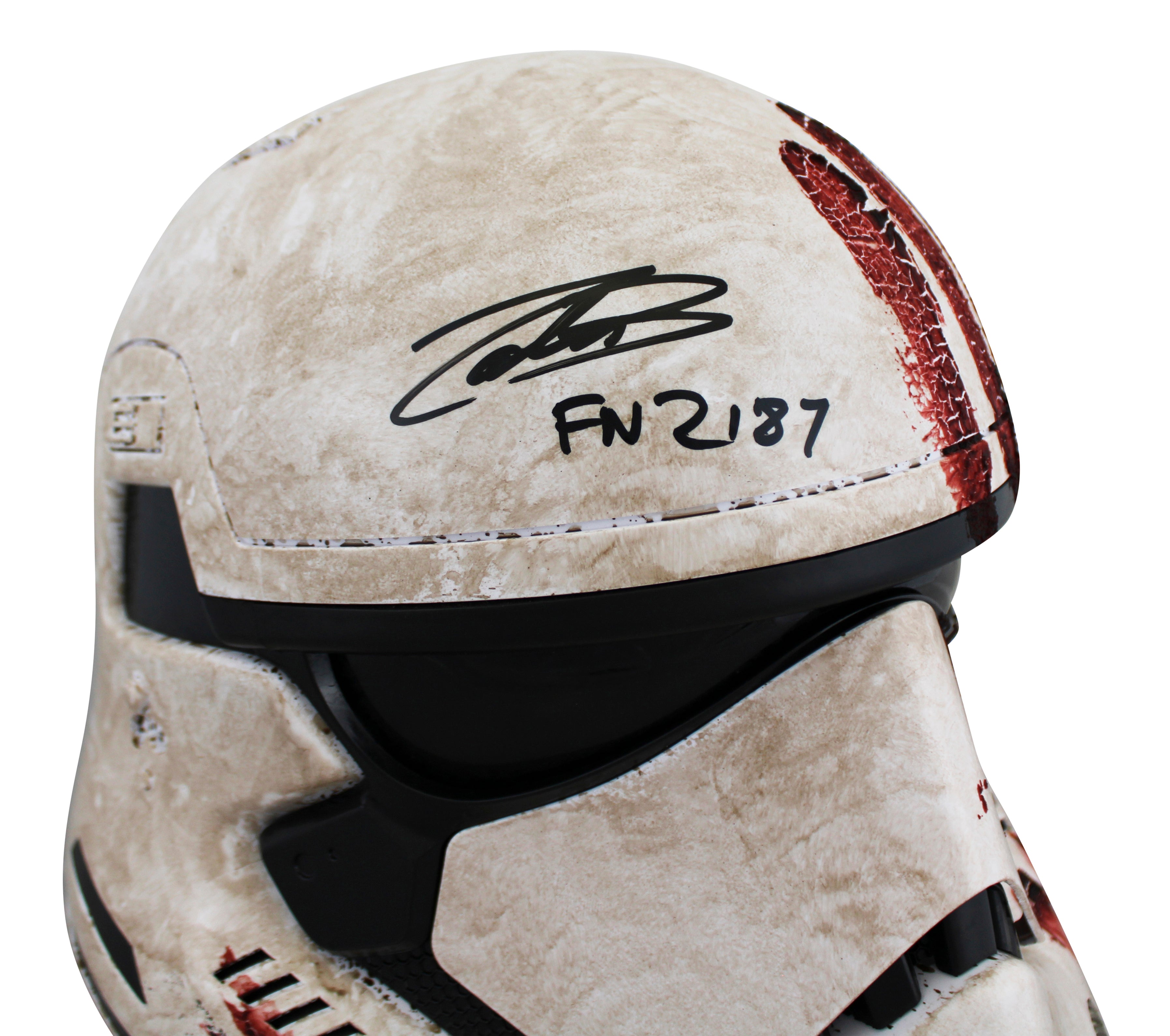 John Boyega Star Wars The Force Awakens "FN-2187" Signed Helmet BAS #BV56517