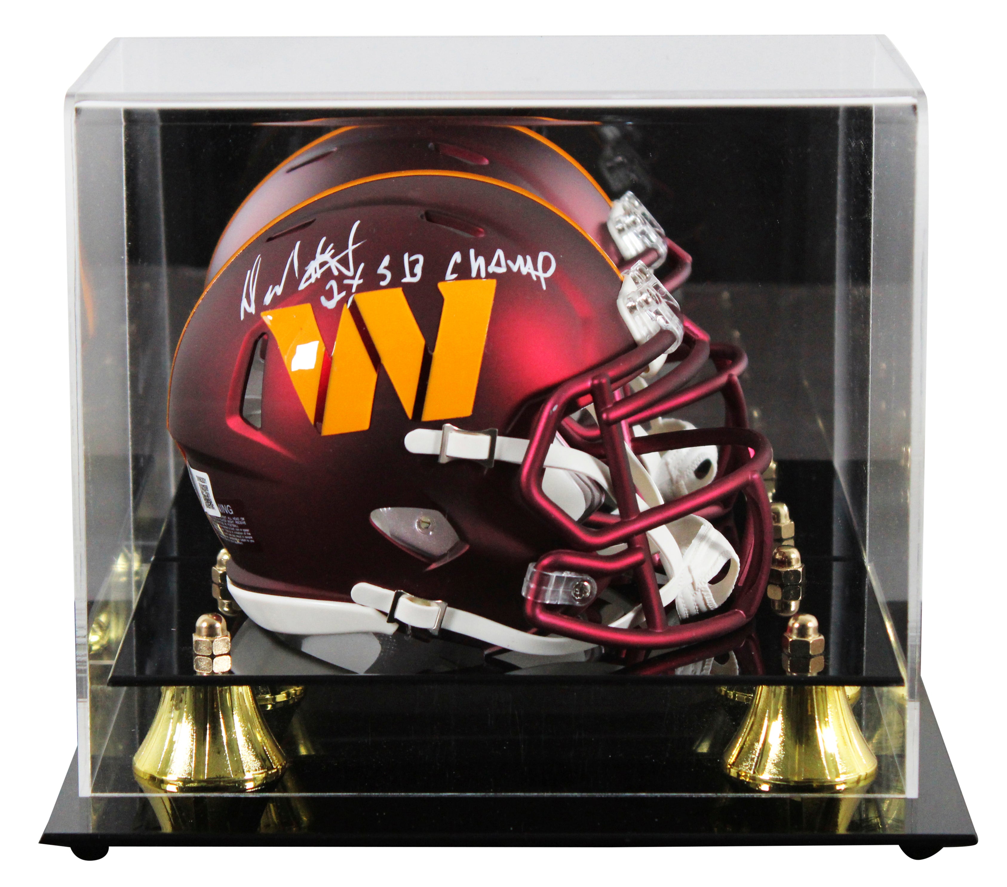 Commanders Dexter Manley "2x SB Champ" Signed Speed Mini Helmet W/ Case BAS Wit