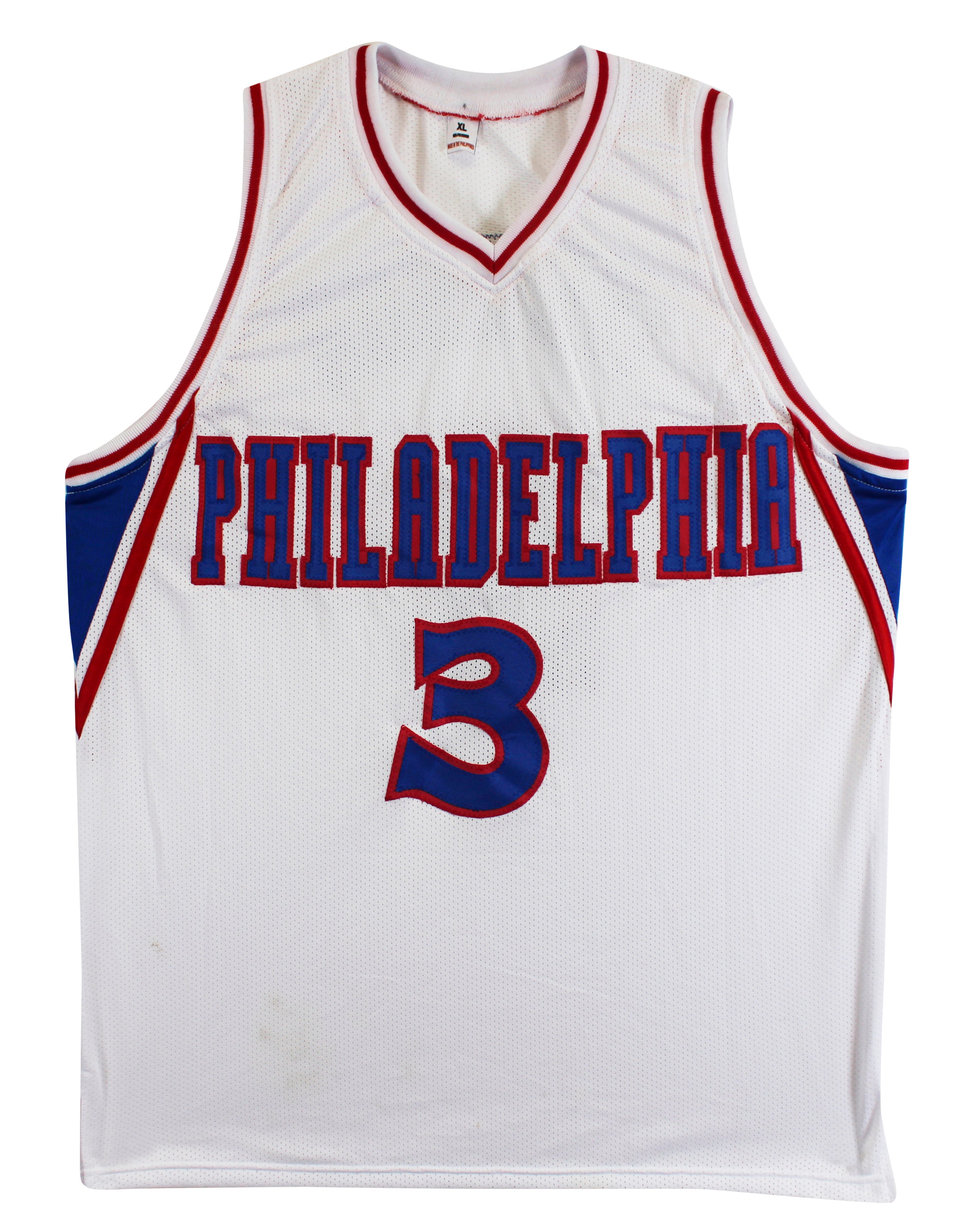 Allen Iverson Authentic Signed White Pro Style Jersey Autographed BAS 2