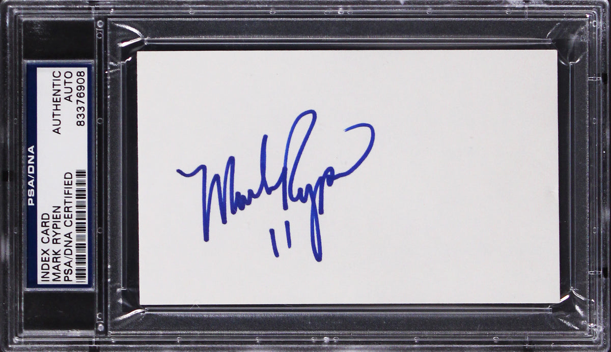 Commanders Mark Rypien Authentic Signed 3x5 Index Card PSA/DNA Slabbed