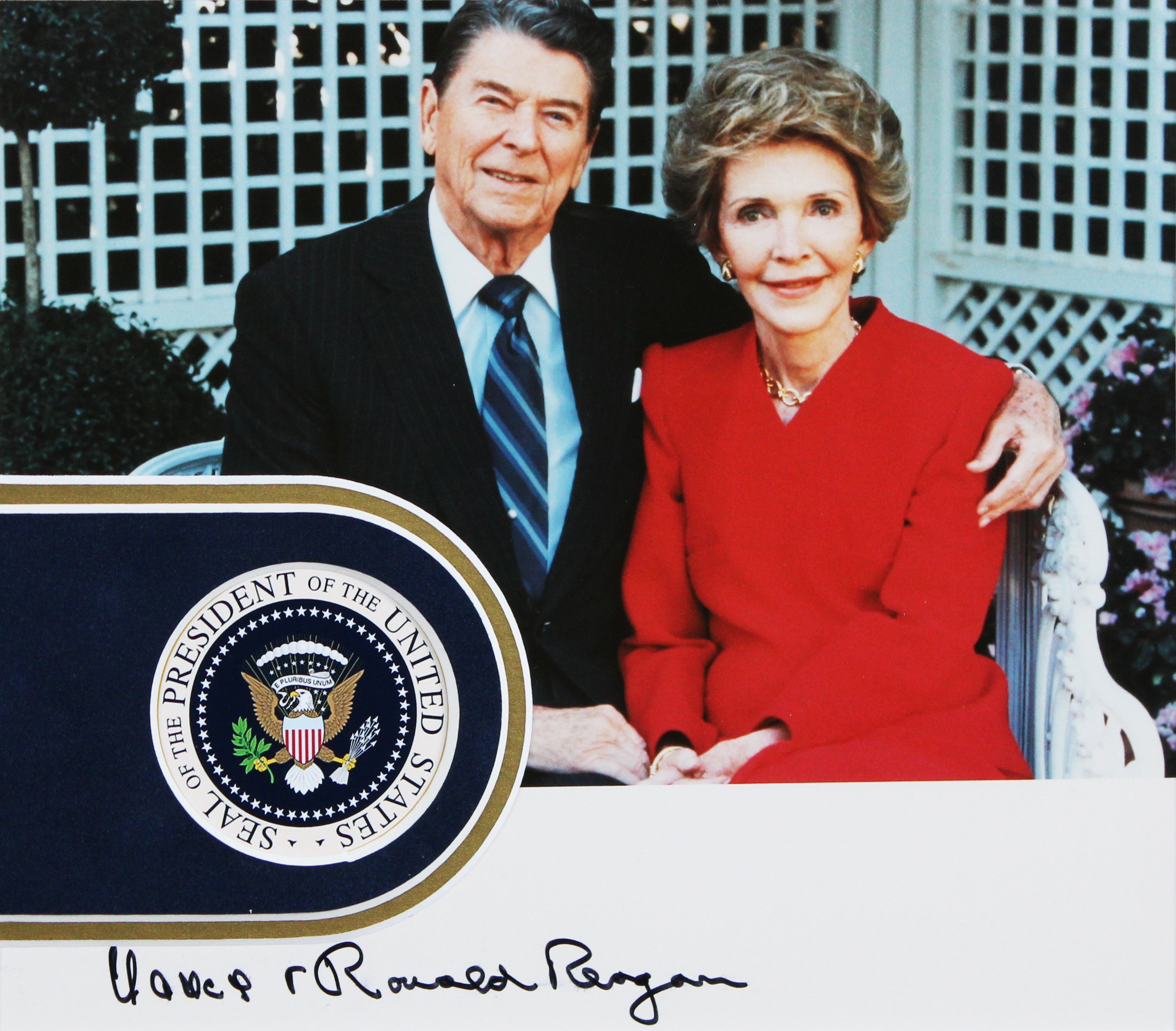 Ronald & Nancy Reagan Authentic Signed 8x10 Framed Photo BAS #AE13586