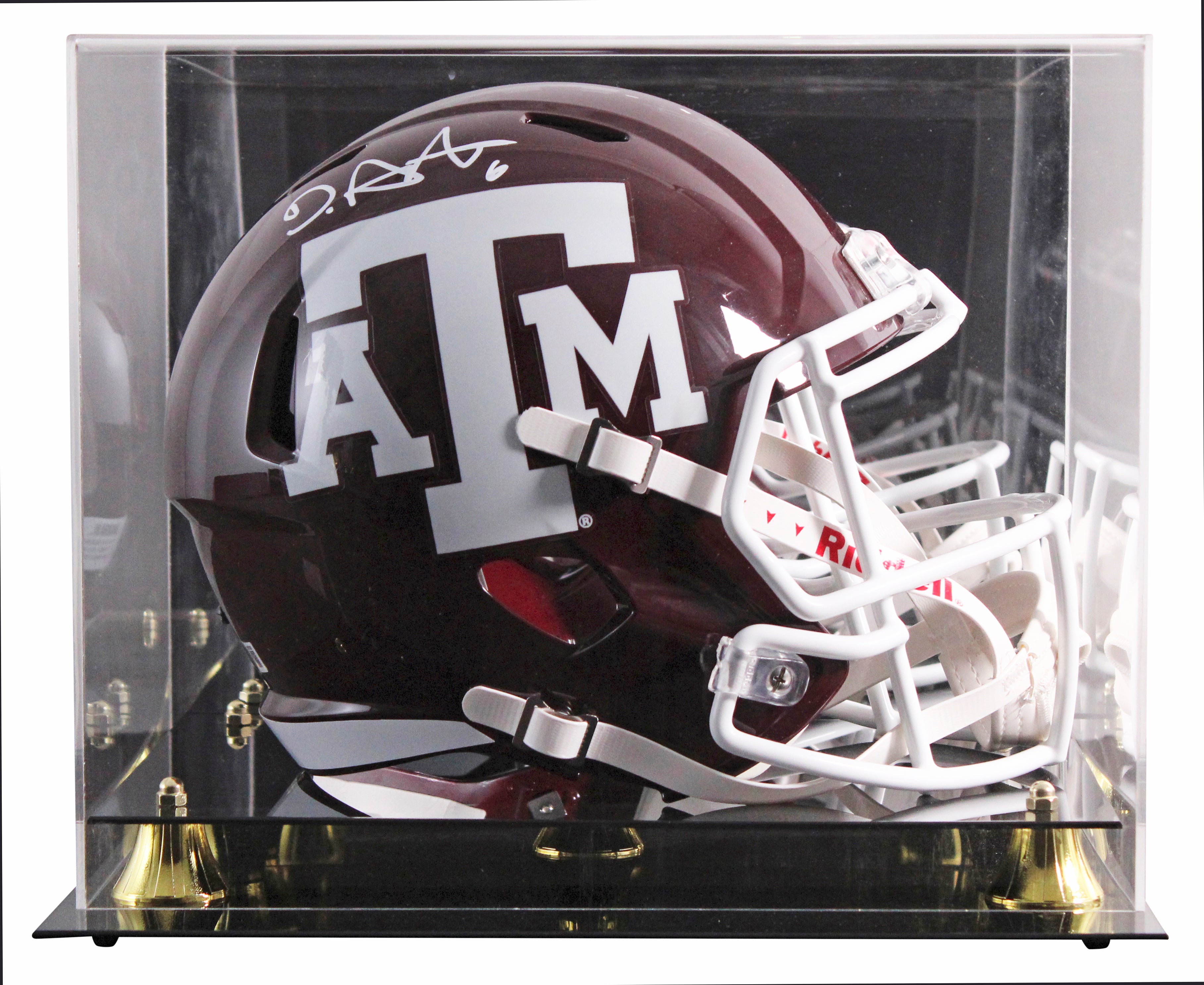 Texas A&M De'Von Achane Signed Full Size Speed Rep Helmet W/ Case BAS Witnessed