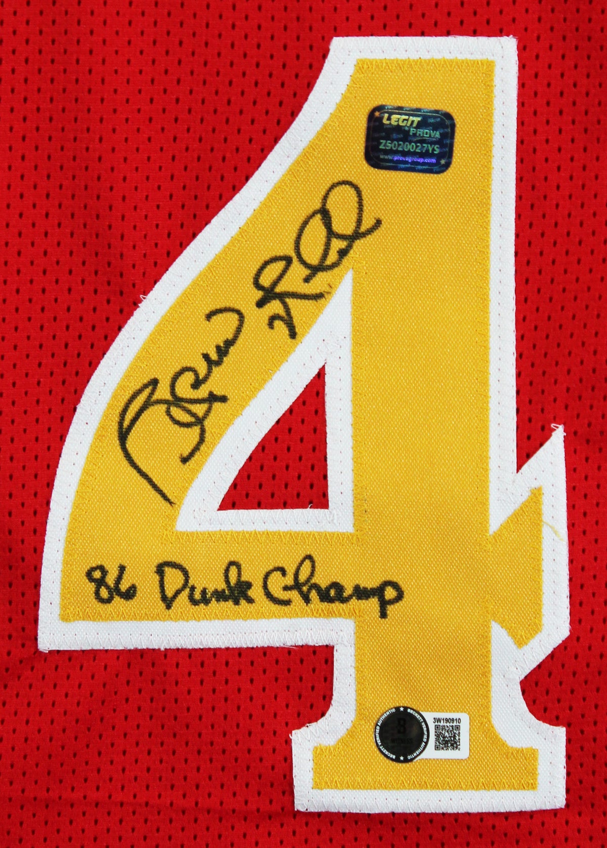 Spud Webb "1986 Dunk Champ" Signed Red Pro Style Jersey BAS Witnessed #3W190910
