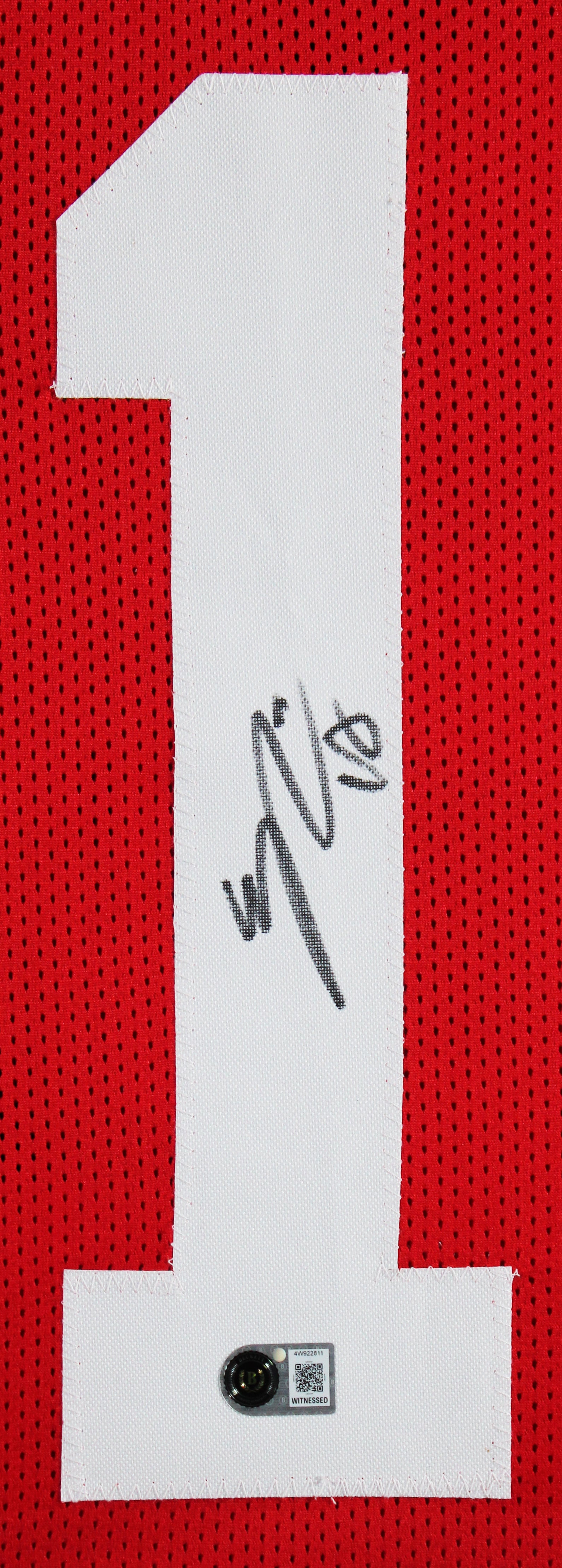 Eddy Pineiro Authentic Signed Red Pro Style Framed Jersey BAS Witnessed