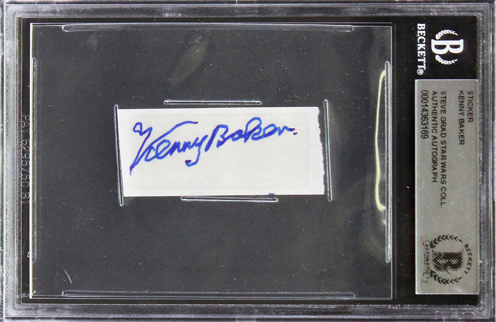 Kenny Baker Star Wars Authentic Signed .75x2 Autograph Sticker BAS Slabbed