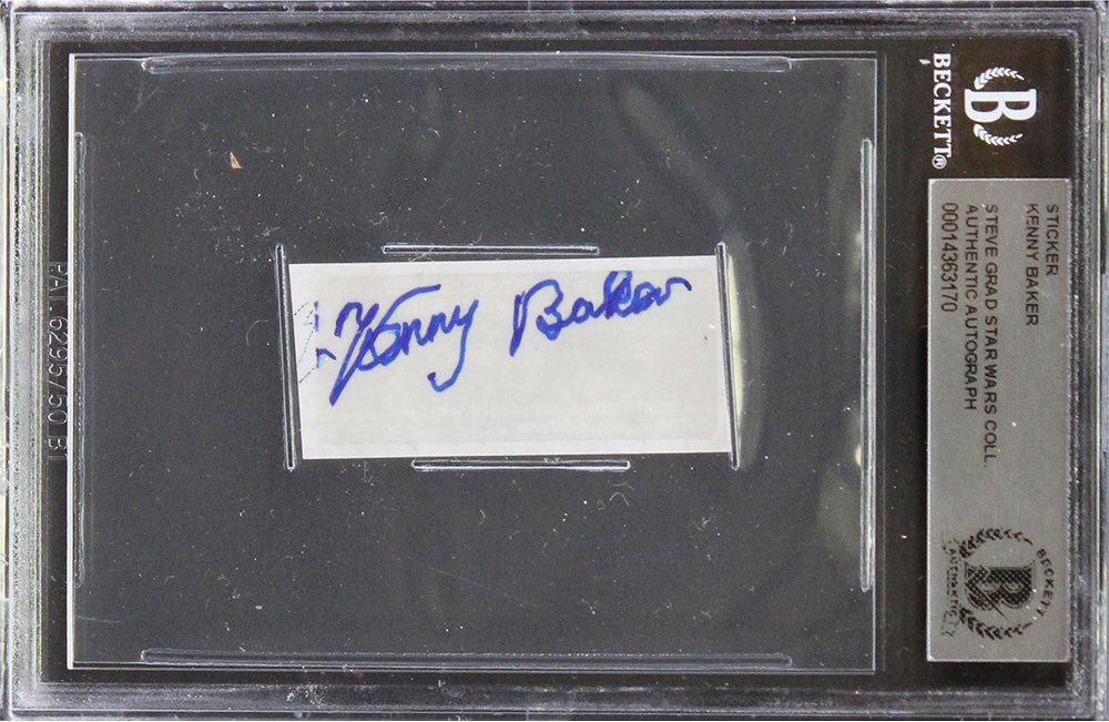 Kenny Baker Star Wars Authentic Signed .75x2 Autograph Sticker BAS Slabbed