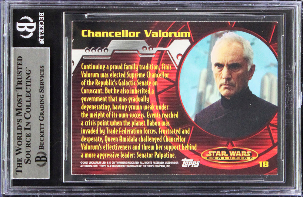 Terrance Stamp Star Wars Signed 2001Topps Star Wars Evolution #18 Card BAS Slab