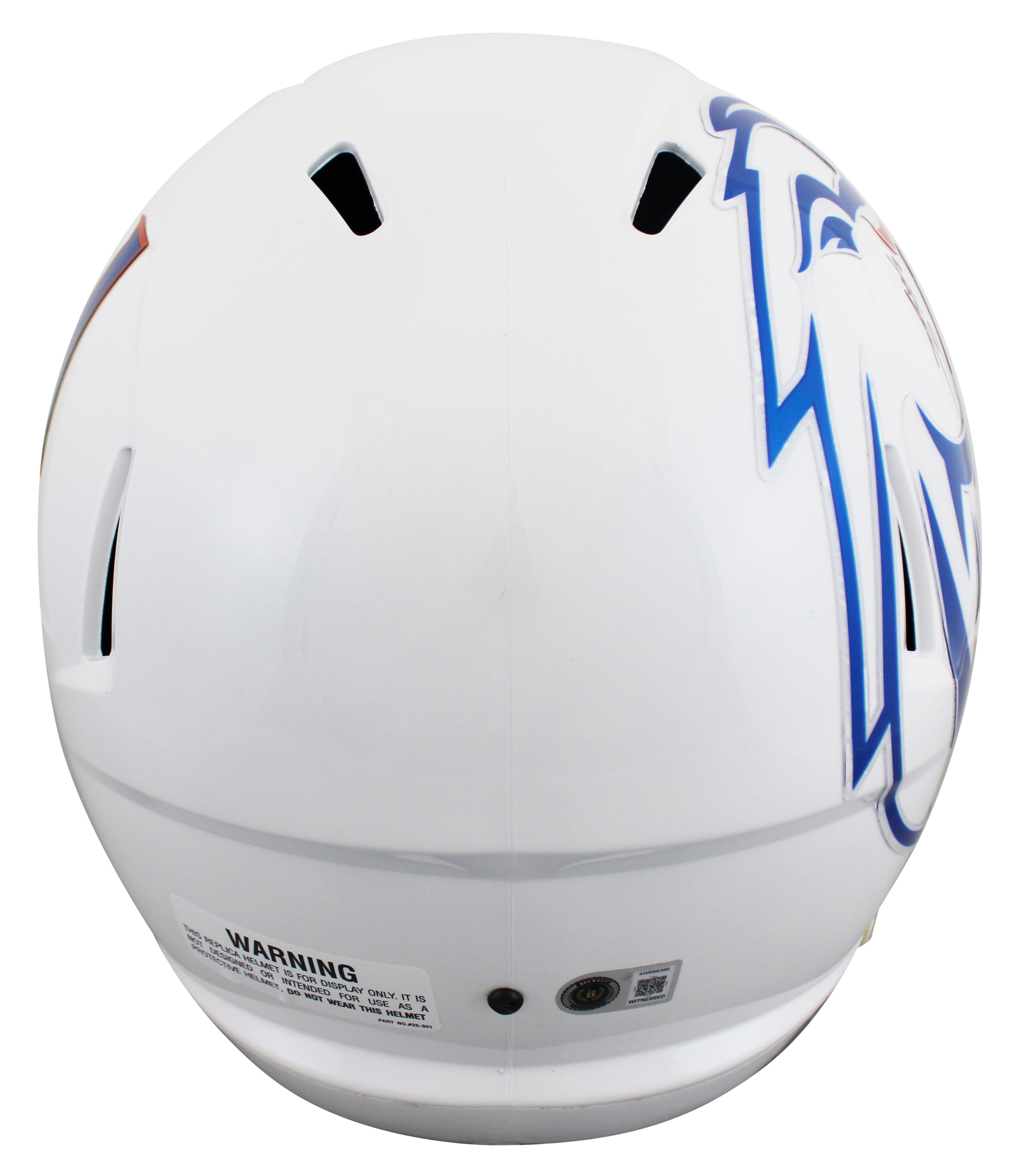 Boise State Ashton Jeanty Signed White Full Size Speed Rep Helmet BAS Witness 2