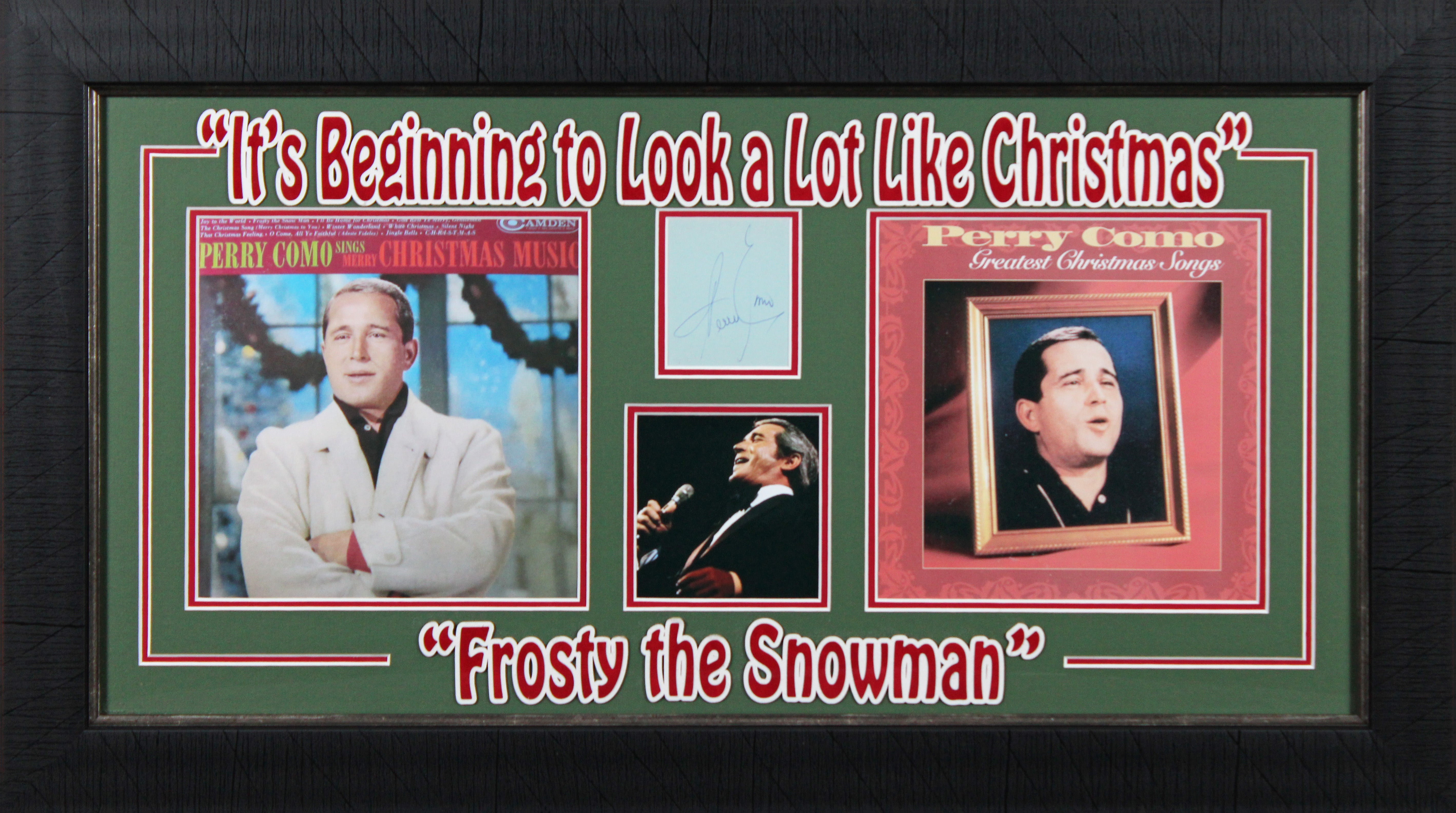 Perry Como Authentic Signed & Framed 2.5x3 Album Page Cut Signature BAS #BN29245