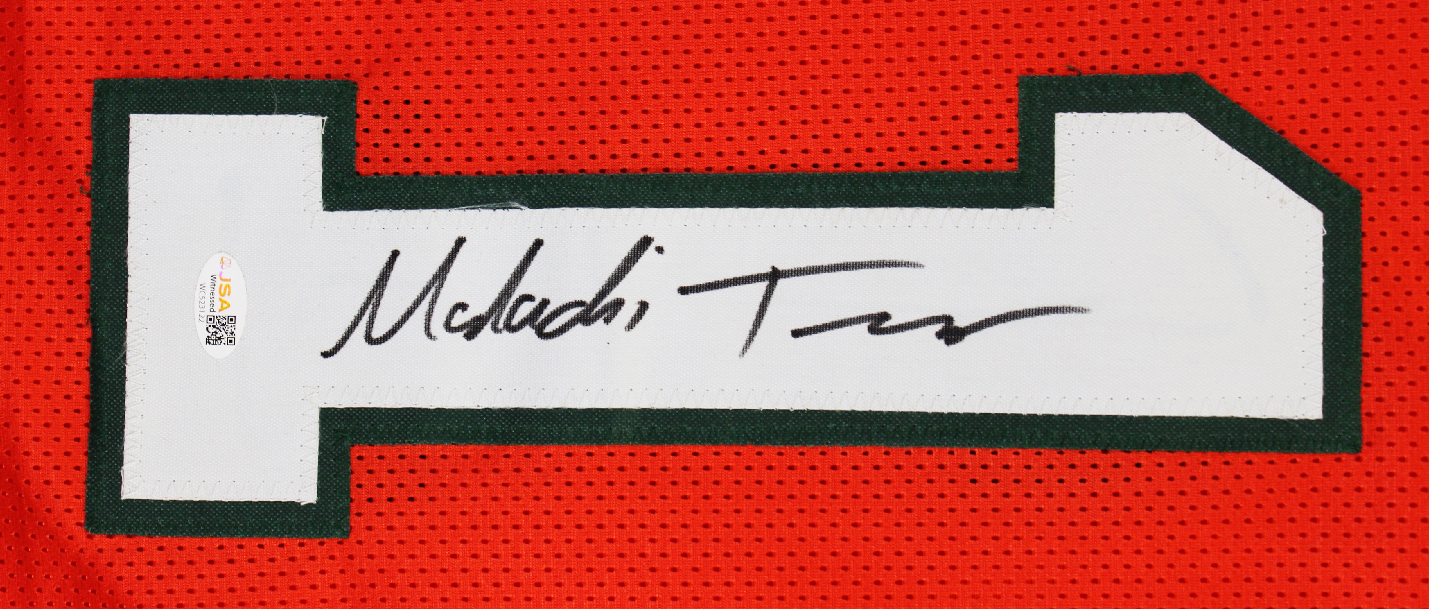Miami Malachi Toney Authentic Signed Orange Pro Style Jersey JSA Witness