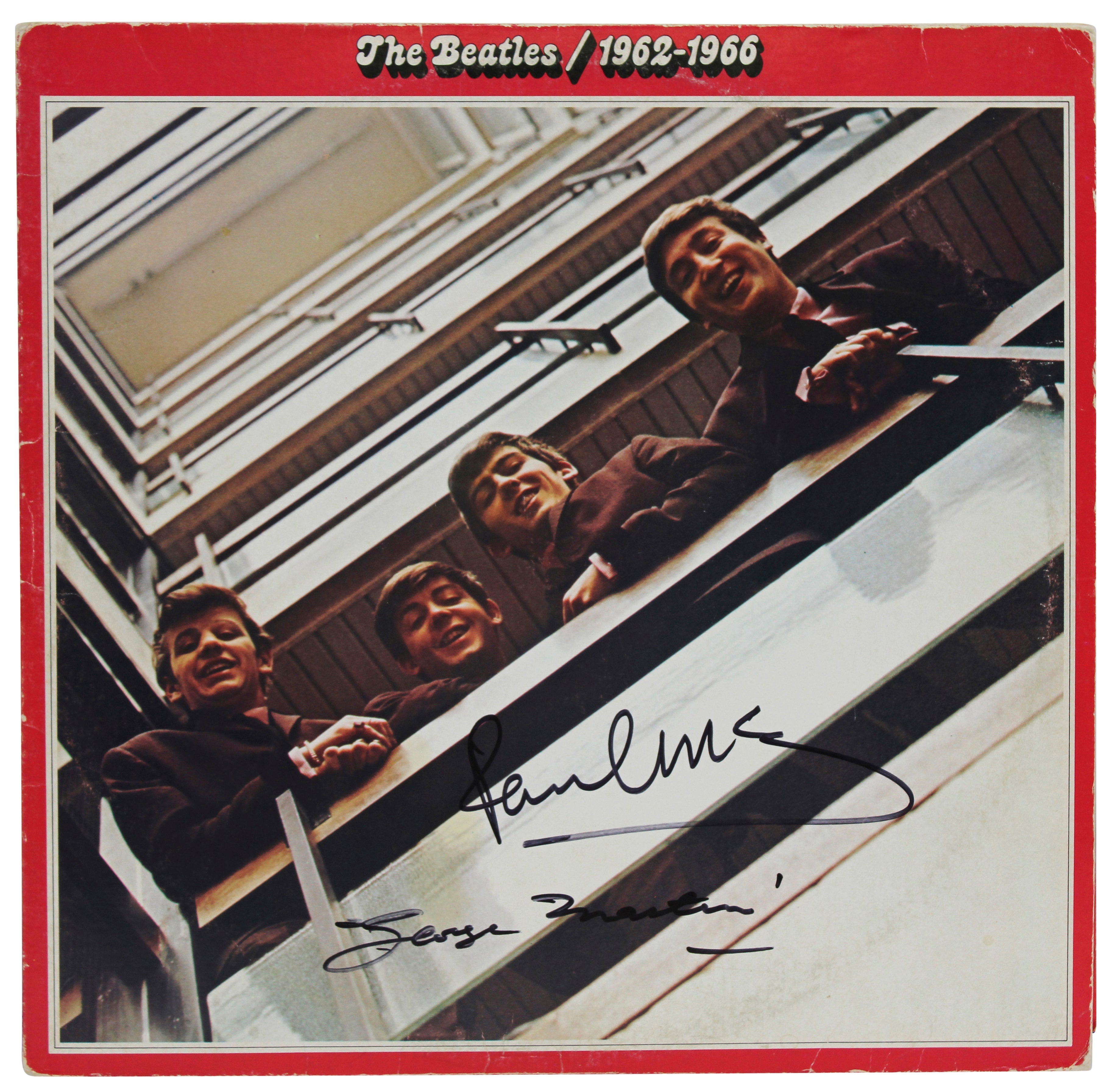 Paul McCartney & George Martin Beatles Signed 1962-1966 Album Cover W/ Vinyl BAS