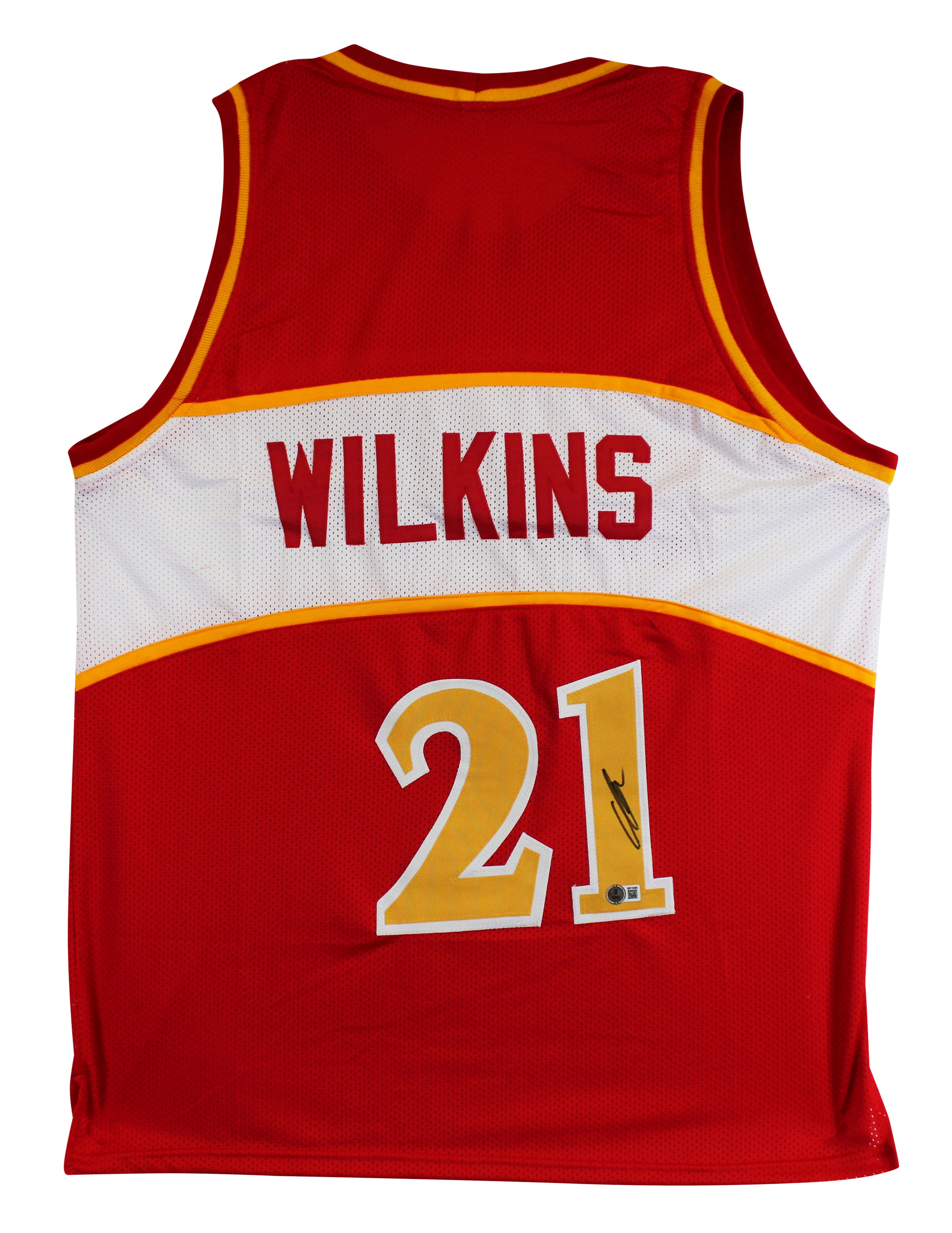 Dominique Wilkins Authentic Signed Red Pro Style Jersey BAS Witnessed