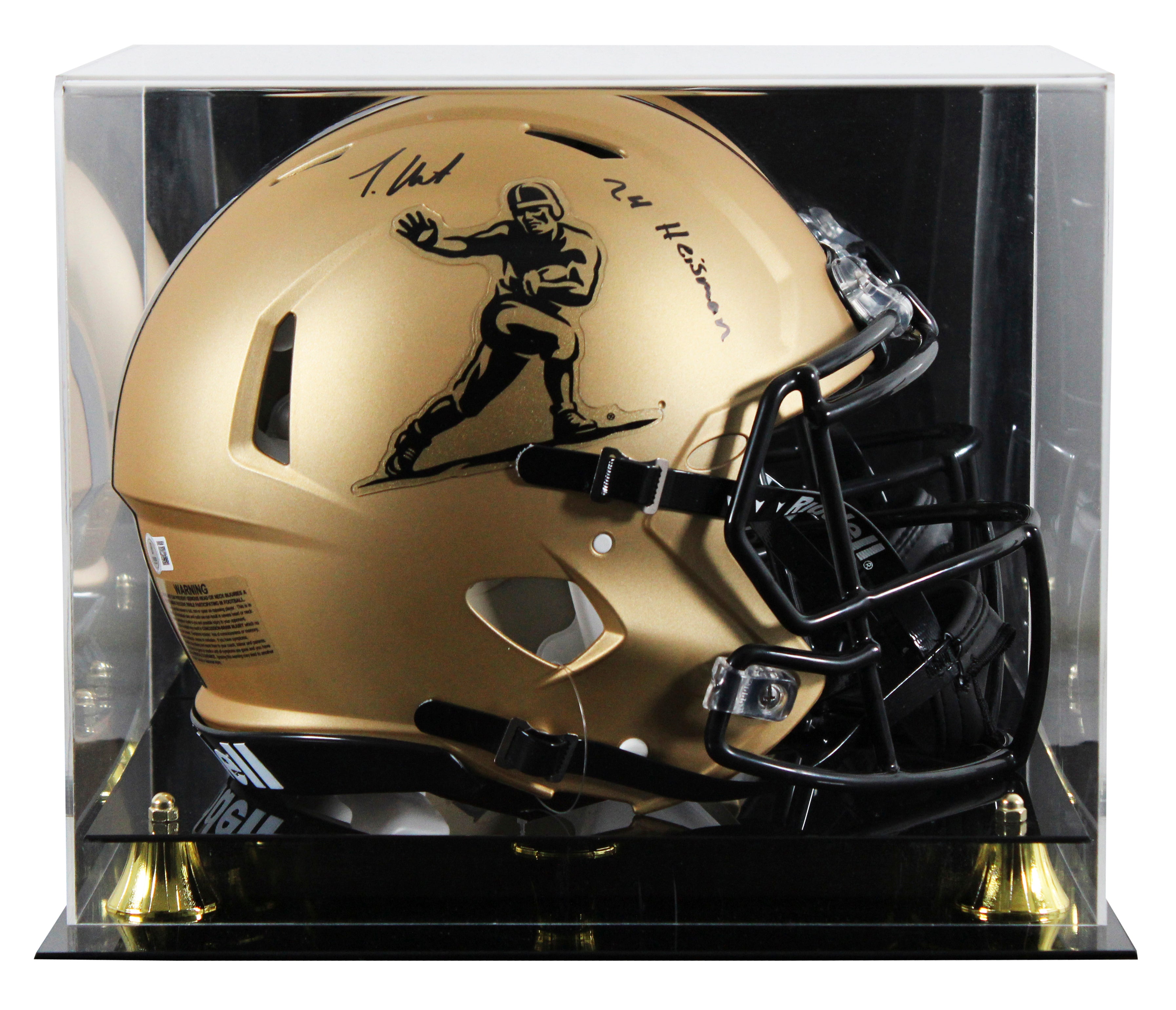 Travis Hunter "24 HT" Signed Heisman Logo F/S Speed Proline Helmet W/ Case BAS W