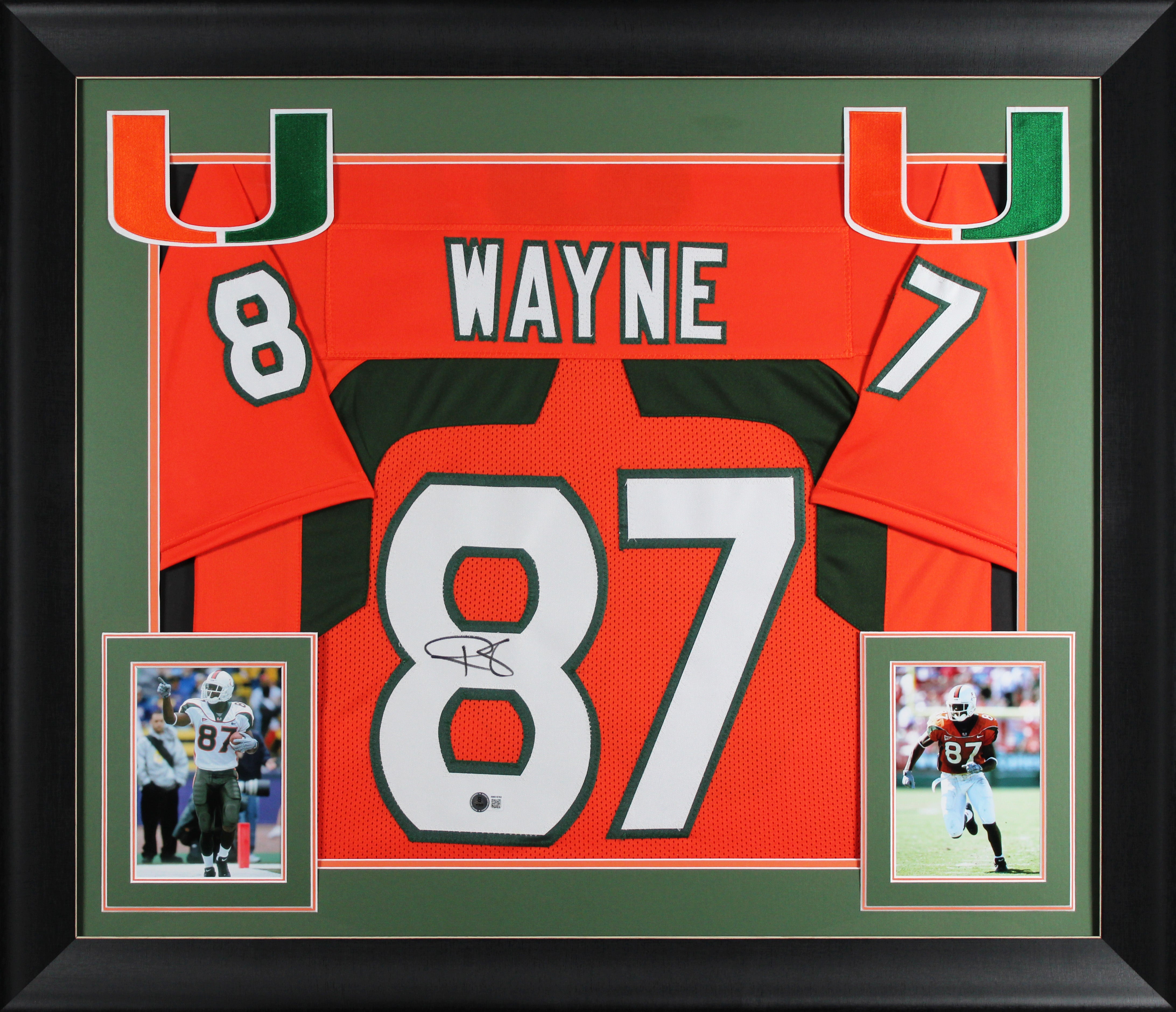 Miami Reggie Wayne Authentic Signed Orange Pro Style Framed Jersey BAS Witnessed