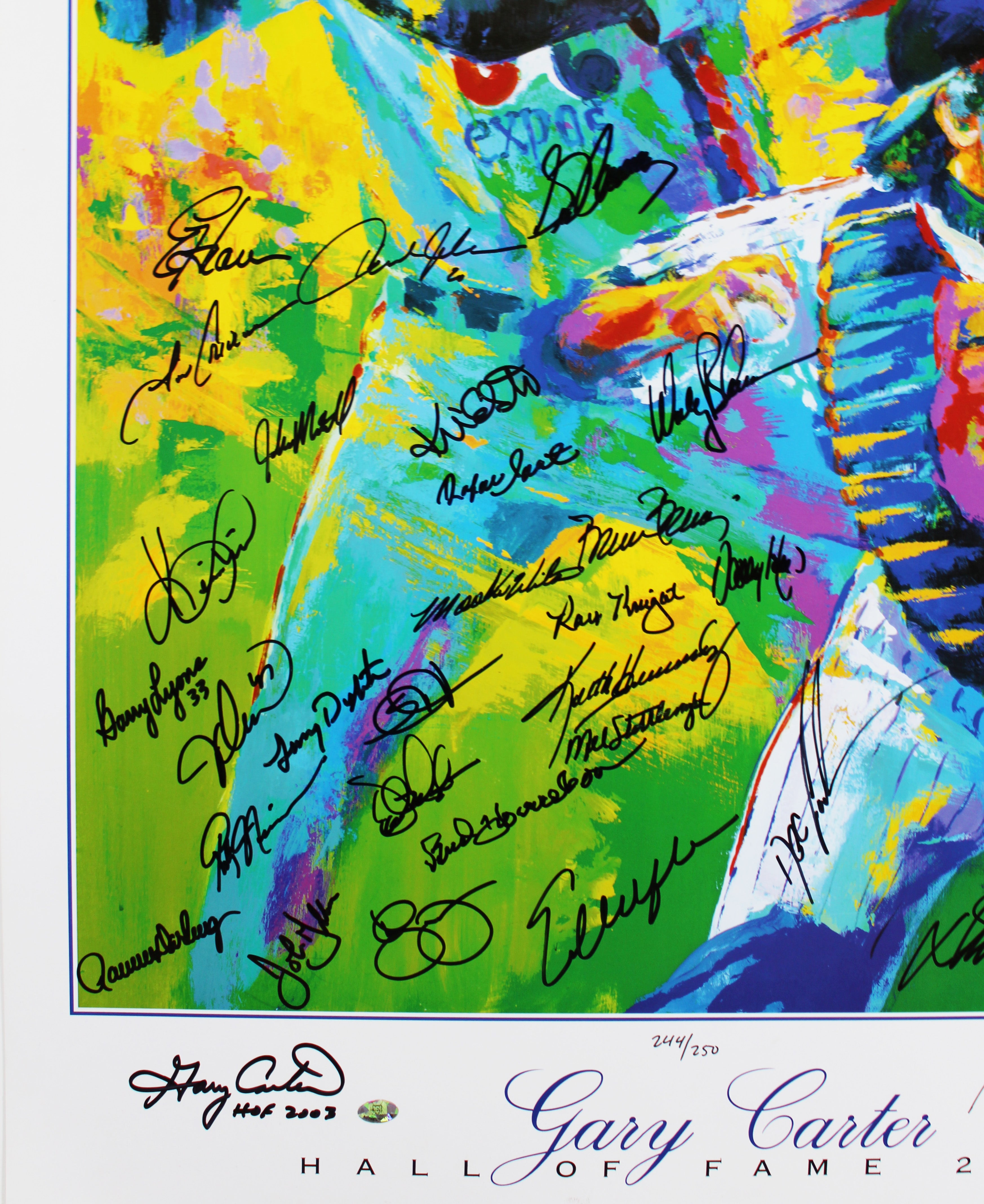 1986 Mets (35) Carter, Strawberry, Gooden +32 Signed 22x30 HOF Lithograph BAS