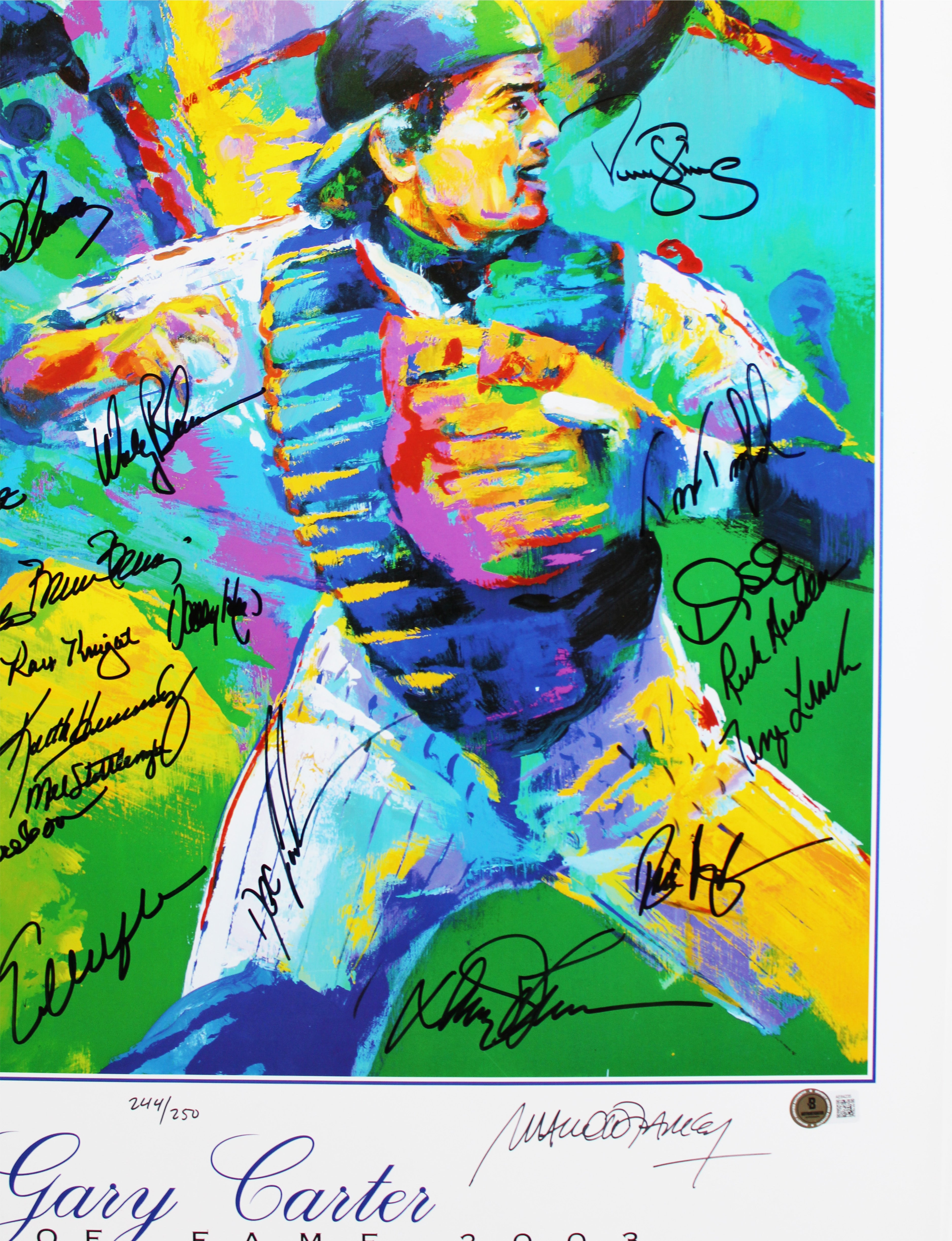 1986 Mets (35) Carter, Strawberry, Gooden +32 Signed 22x30 HOF Lithograph BAS