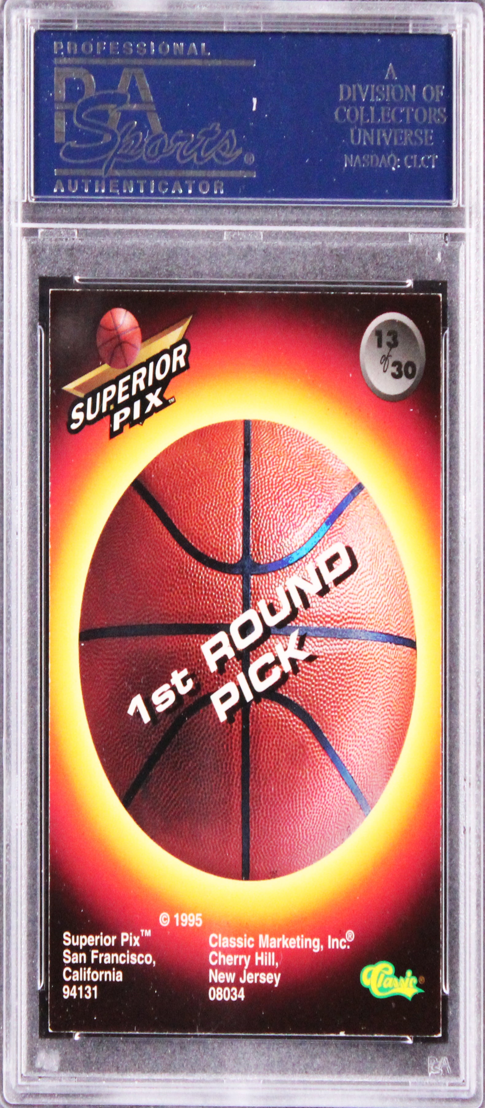 Nets Yinka Dare Authentic Signed 1995 Superior Pix Chrome #13 Card PSA/DNA Slab