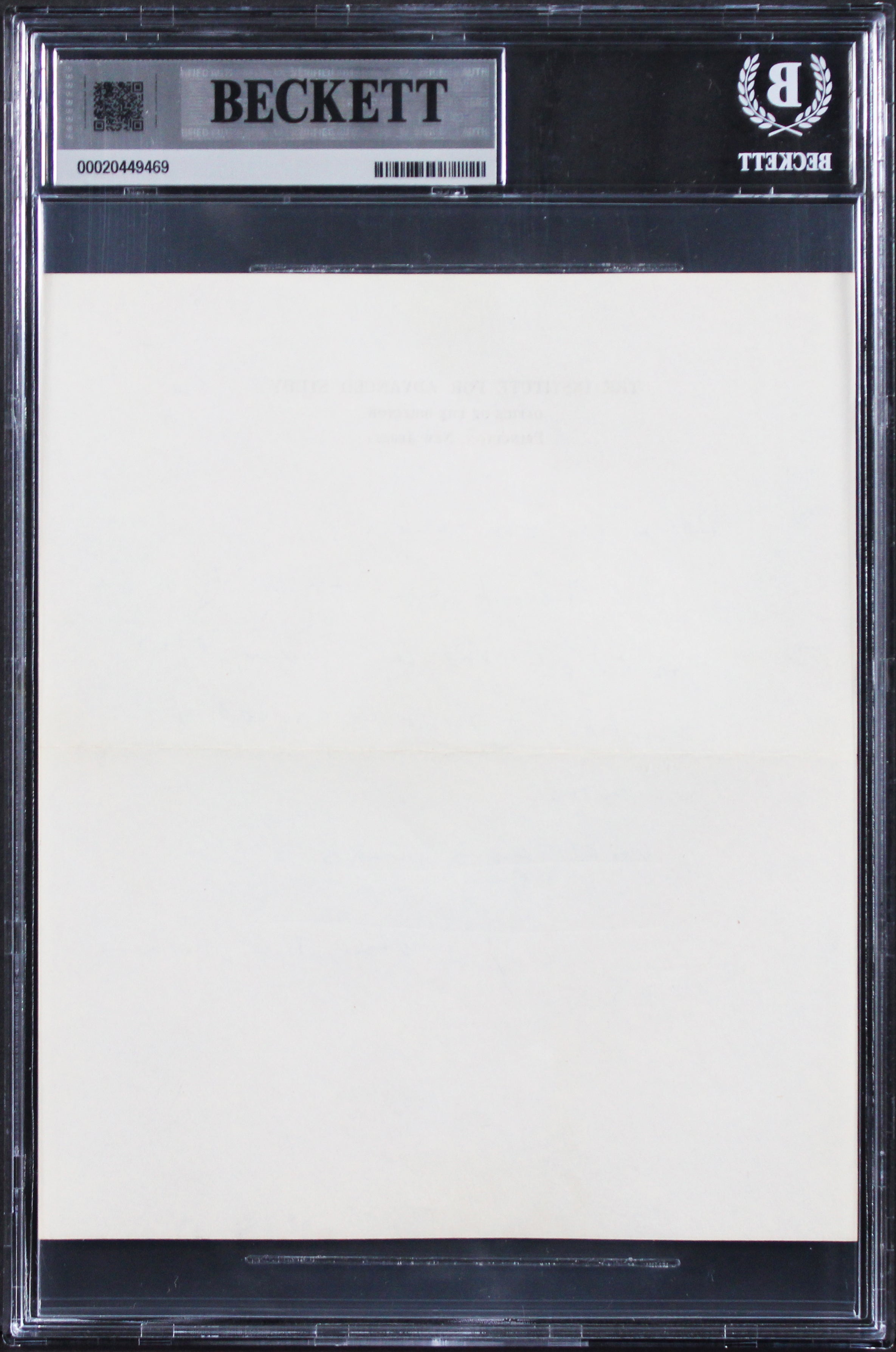 Robert Oppenheimer Signed 5.5x6.5 12/26/1963 Handwritten Letter BAS Slabbed