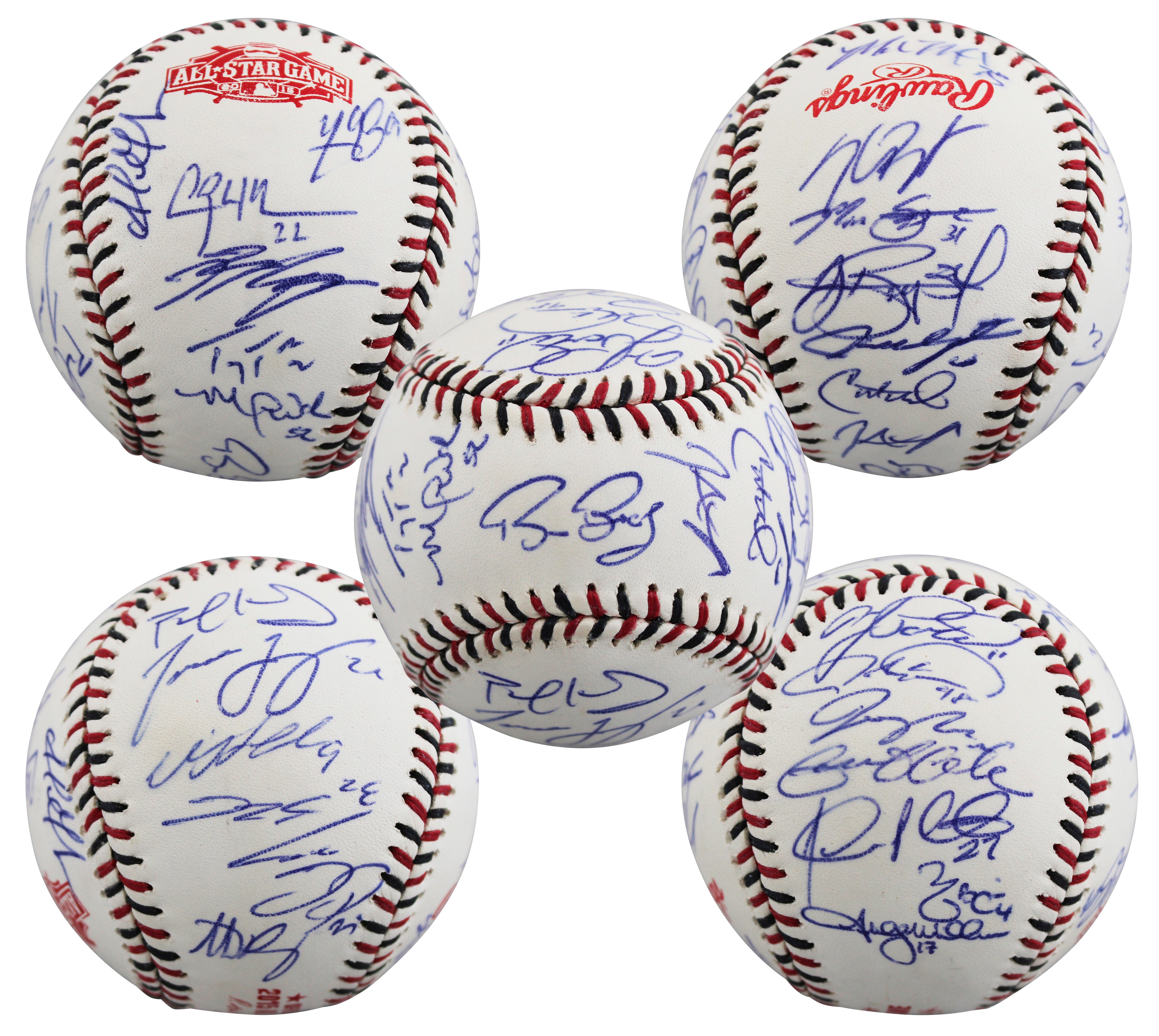 2015 NL ASG (27) Bryant, deGrom, Kershaw, Scherzer Signed Baseball BAS #AE64202
